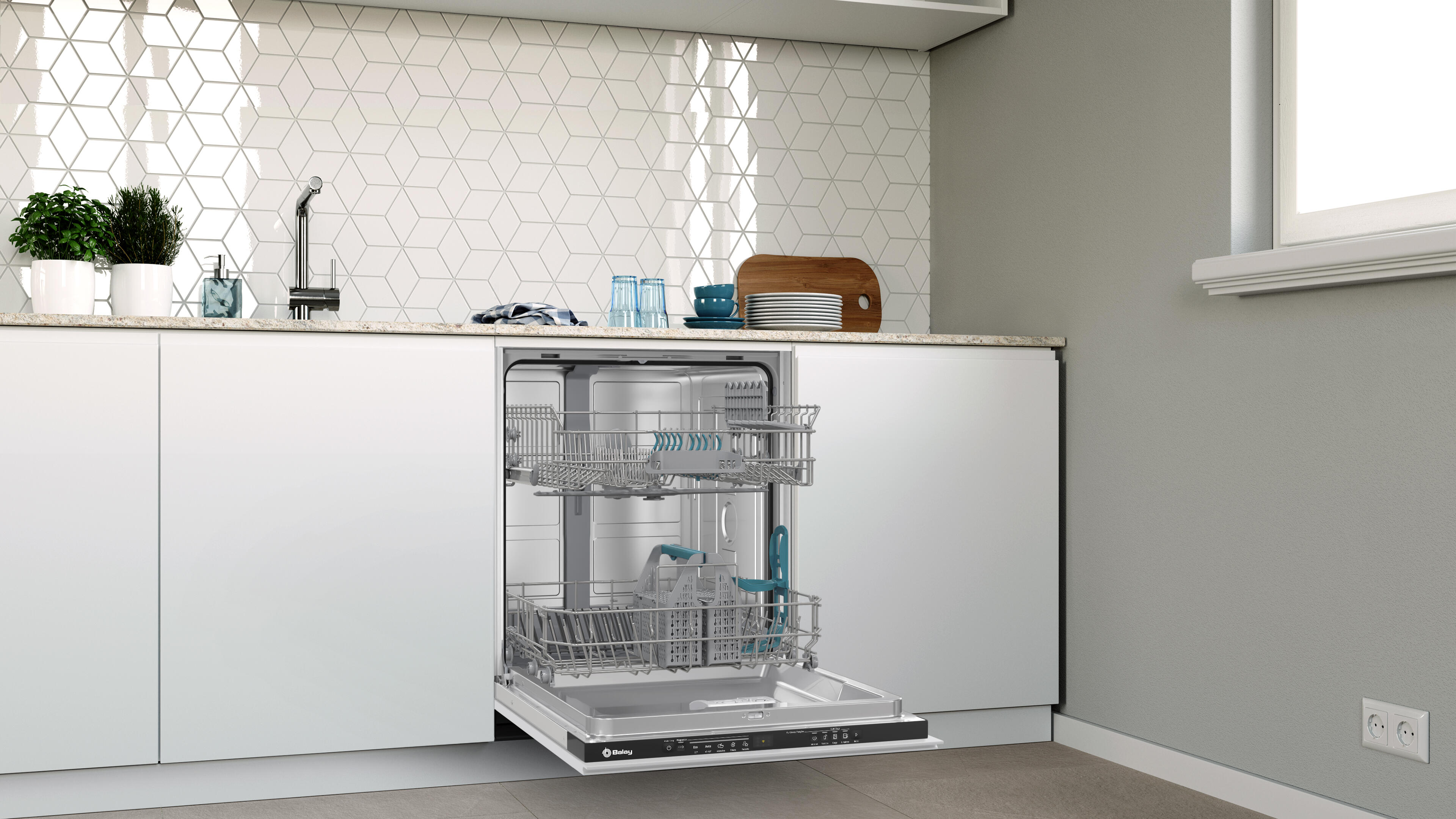 Lavavajillas integrable BALAY 3VF5012NP 12 cubiertos 5 programas con inicio diferido plata 60cm clase E - 4