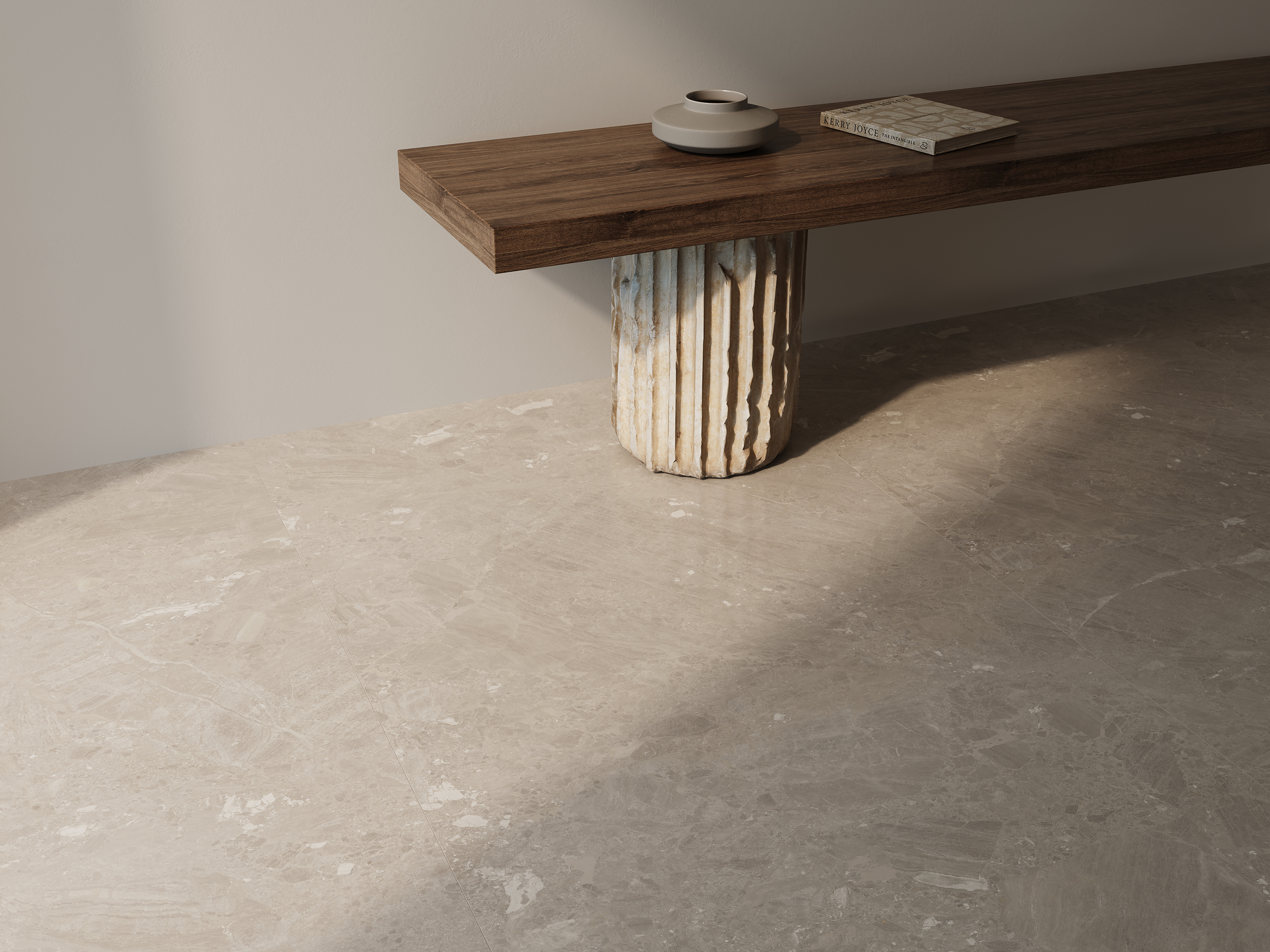 Suelo porcelánico mystery efecto mármol sand 120x120 cm c1