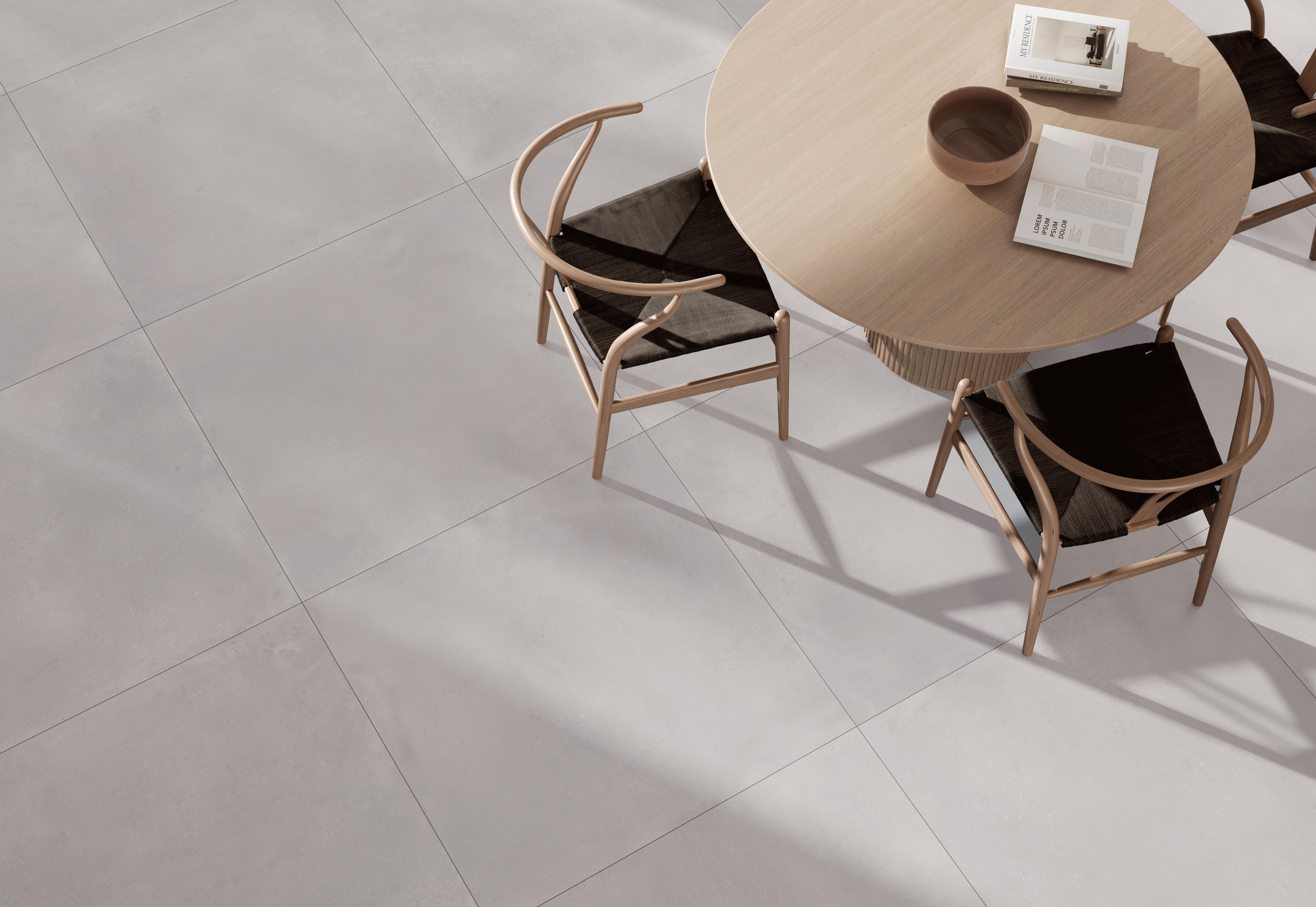 Suelo porcelánico terra efecto cemento gris 90x90 cm c3