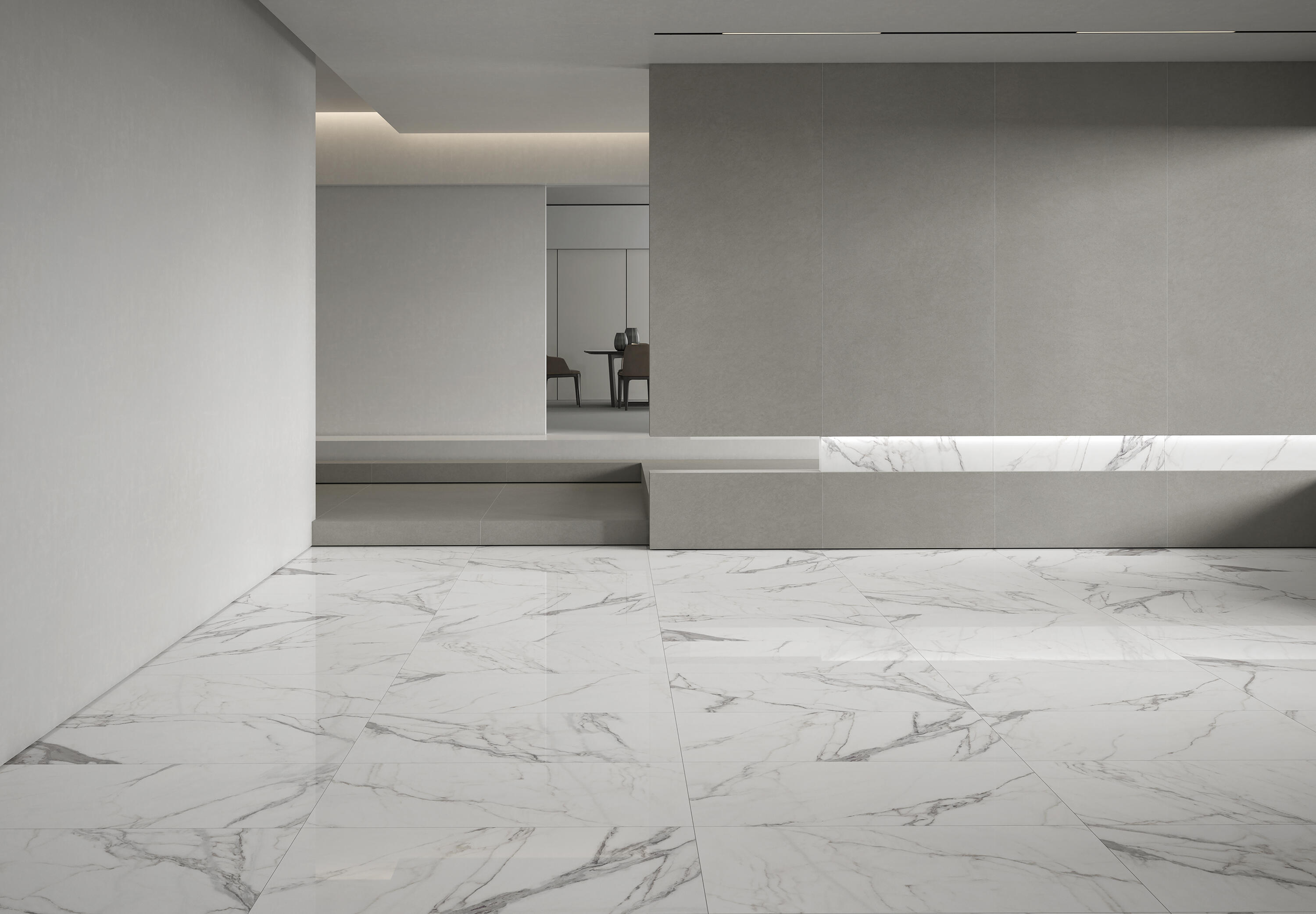 Suelo porcelánico vagli efecto mármol blanco 60x120 cm