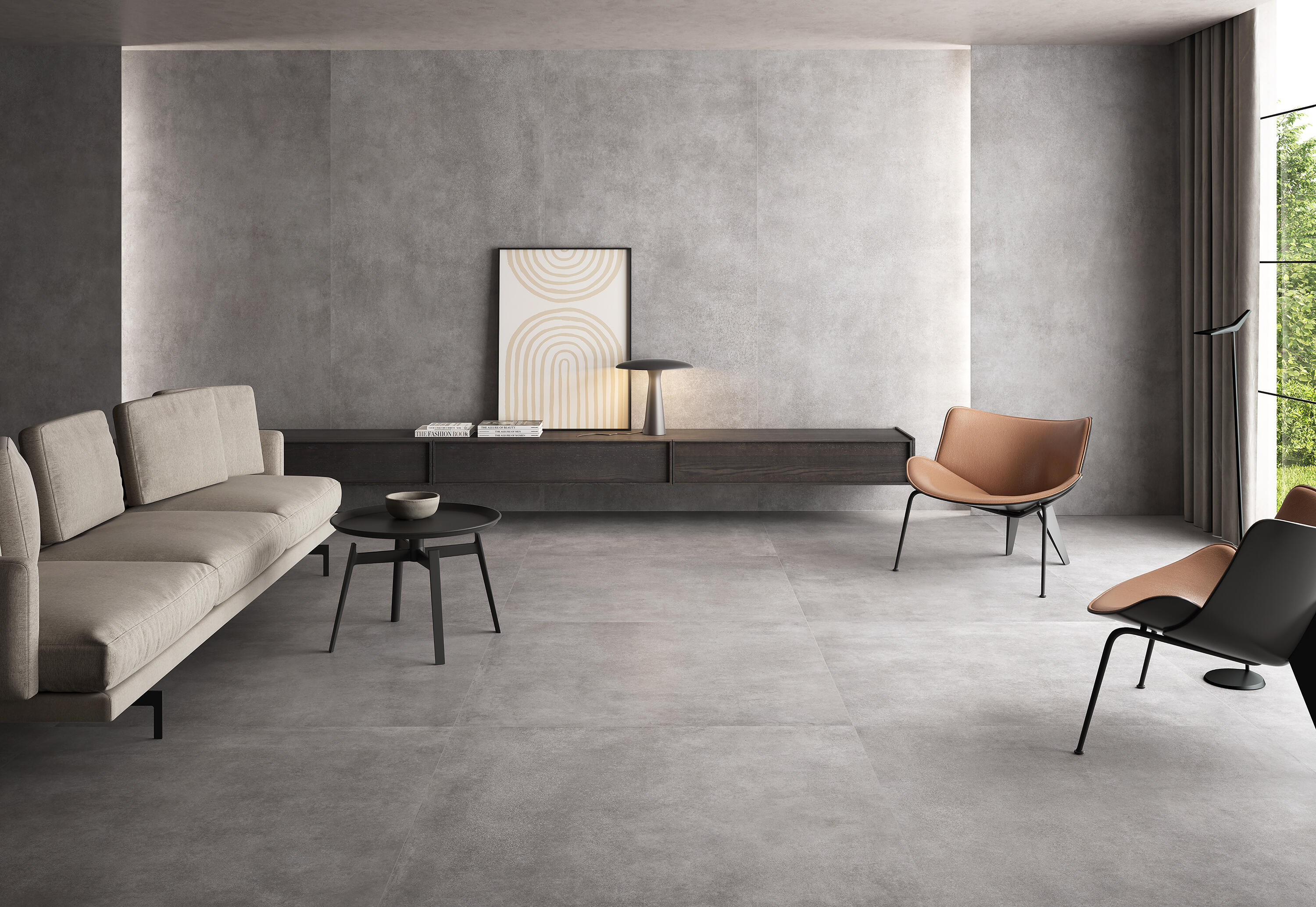 Suelo porcelánico cement efecto granito gris 60x120 cm c3