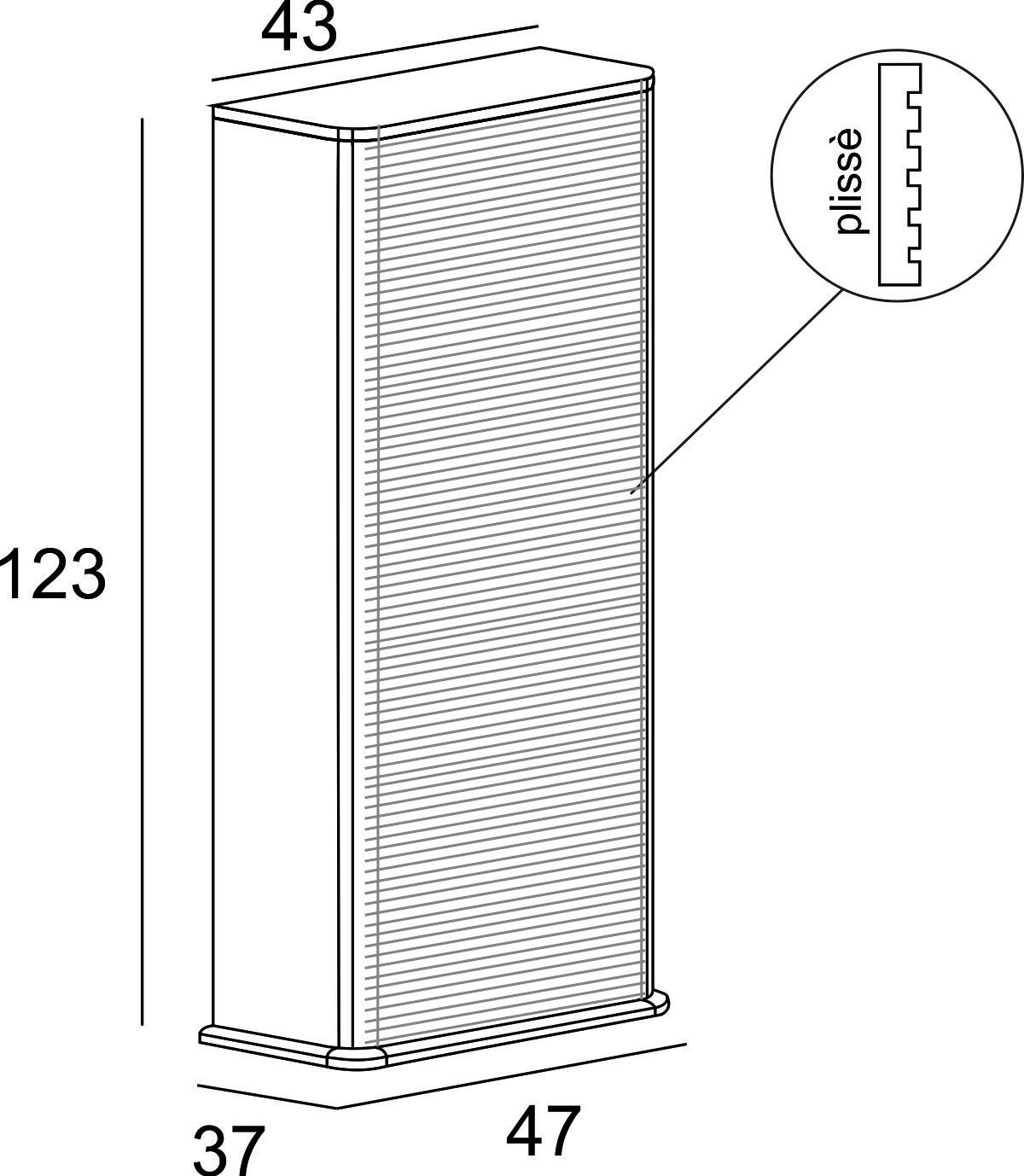 Colonna per mobile bagno Bohemia BADEN HAUS 1 anta P 37 x L 47 x H 123 cm rovere tabacco - 2