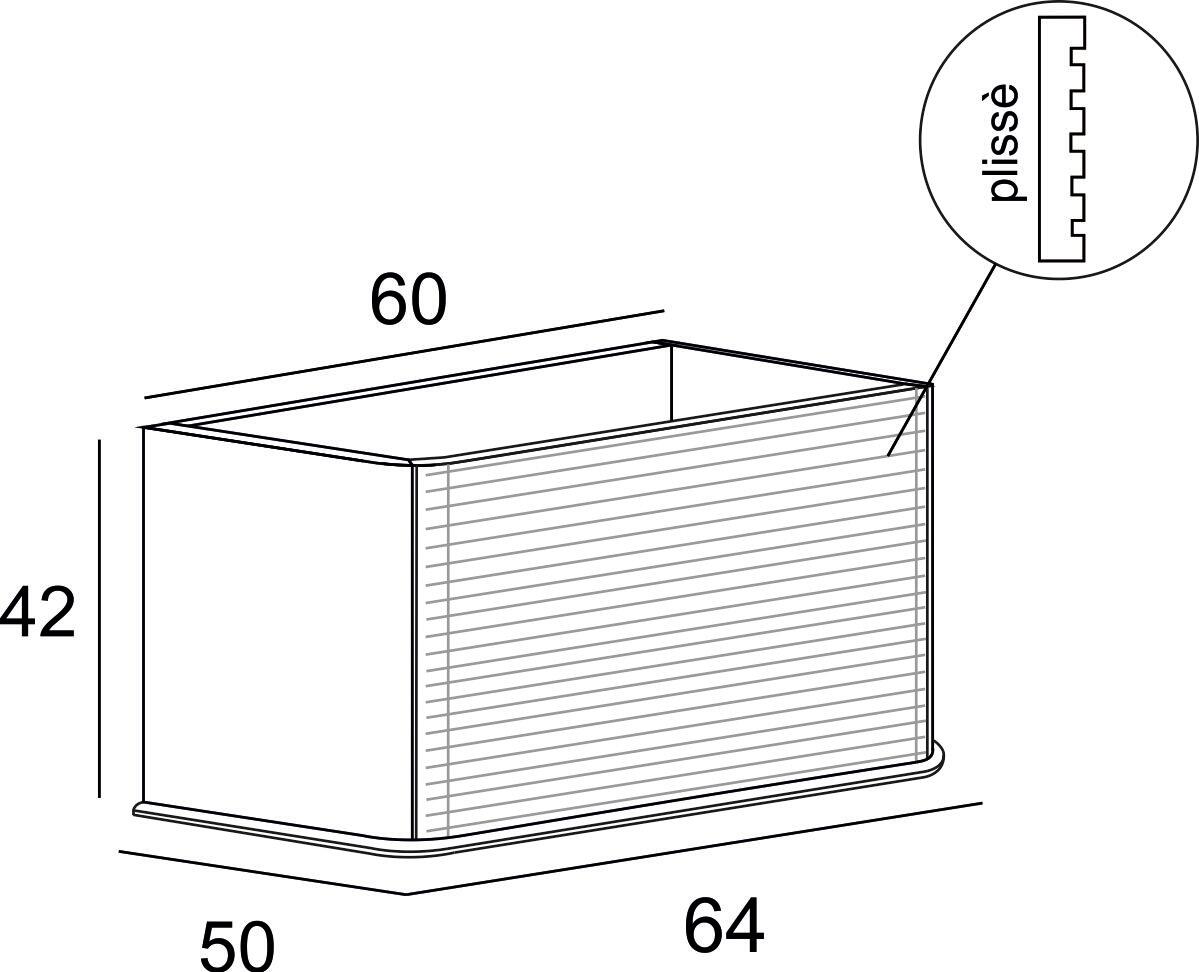 Mobile da bagno sospeso sotto lavabo L 64 x H 42 x P 50 cm tabaco laccato opaco, 1 cassetto BADEN HAUS Bohemia - 4