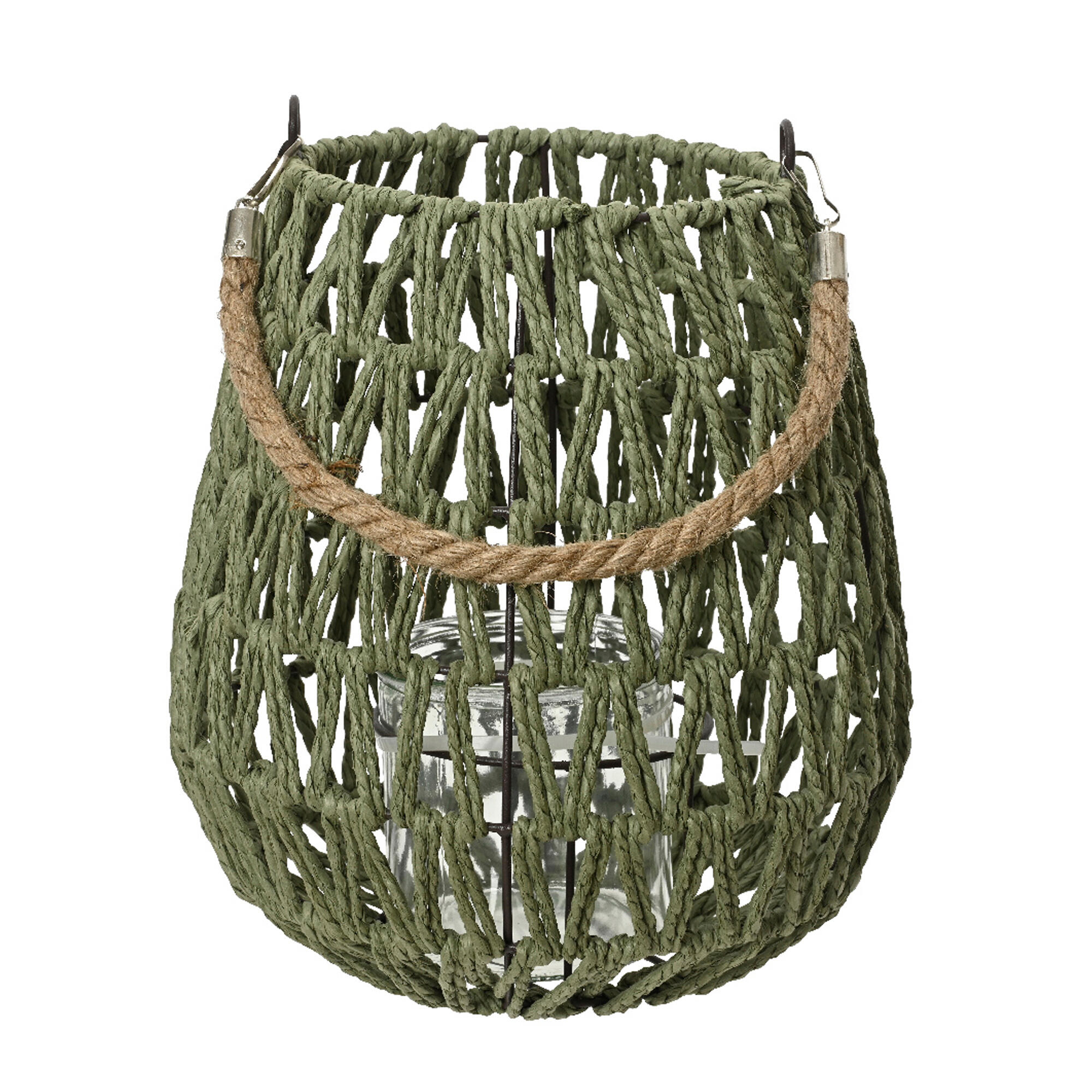 Farolillo de yute 22cm verde
