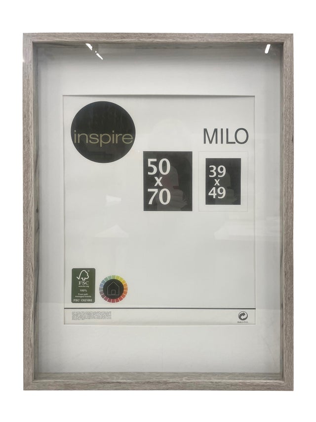 Cadre vitrine Milo case, 50 x 70 cm argent, INSPIRE