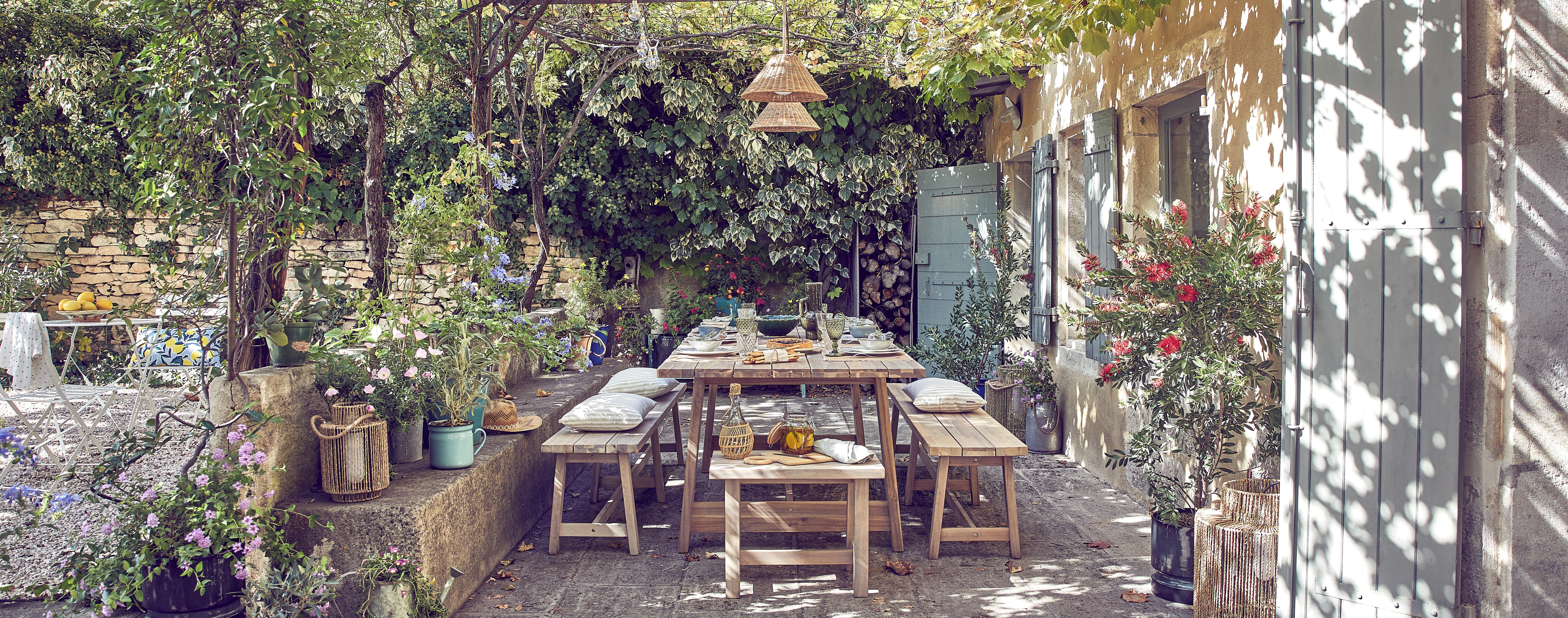 Banco de madeira NATERIAL FARM II FIX 200X38X45CM - 24