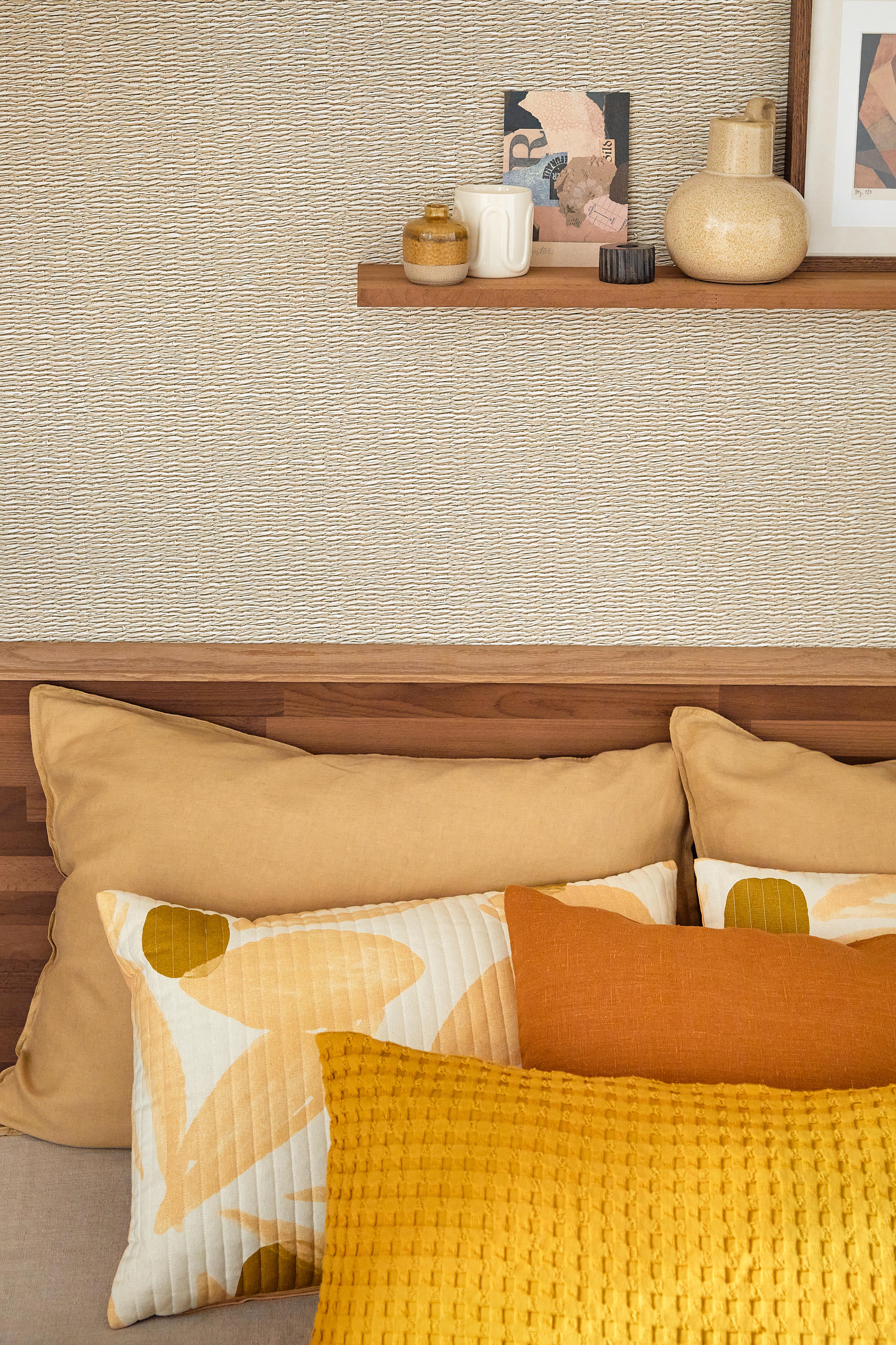 Coussin Lave, camel l.60 x H.40 cm - 4