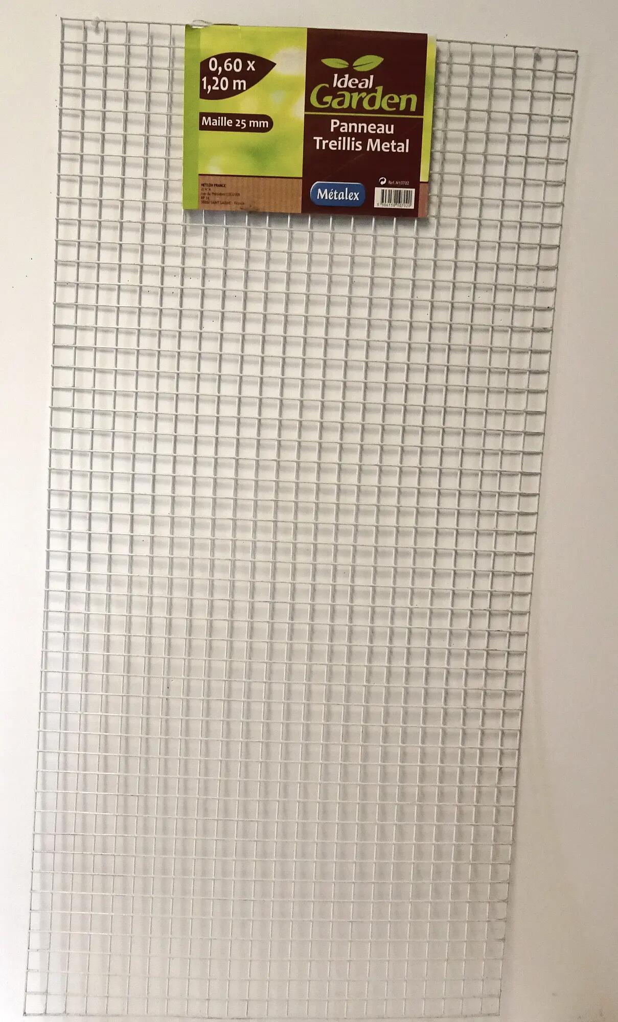 Panneau treillis métal blanc, maille 25mm, H.120cm x l.60cm, Ideal Garden - 4