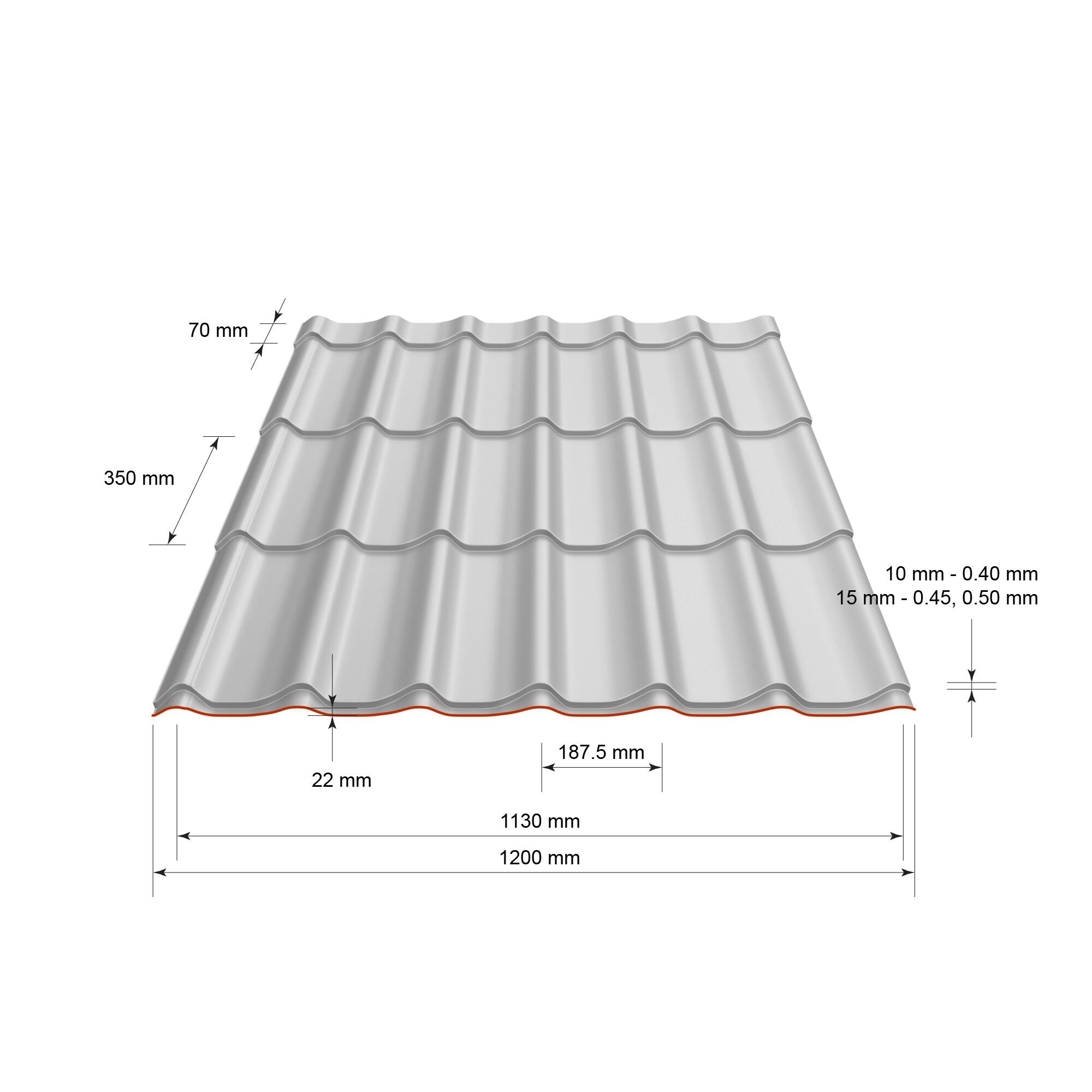 Plaque de couverture, aspect tuile anth SMART l.120 x L.185cm, H.37mm, Ep.0.5mm - 4