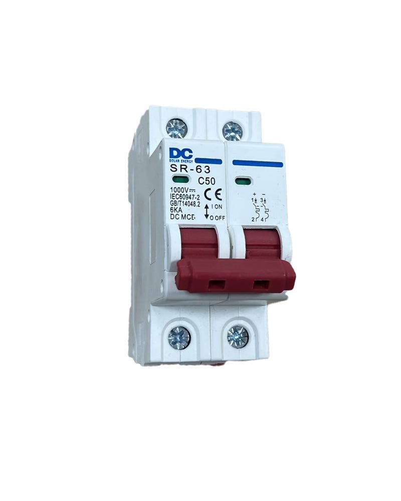 Interruptor Magnetotérmico Tosun 1P 50A 6kA — Protección Contra Cortocircuitos, 1 Módulo DIN