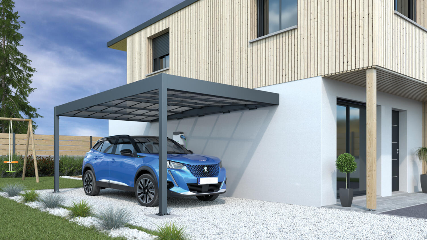 Carport aluminium TRIGANO 1 voiture, 15.65 m² - 3