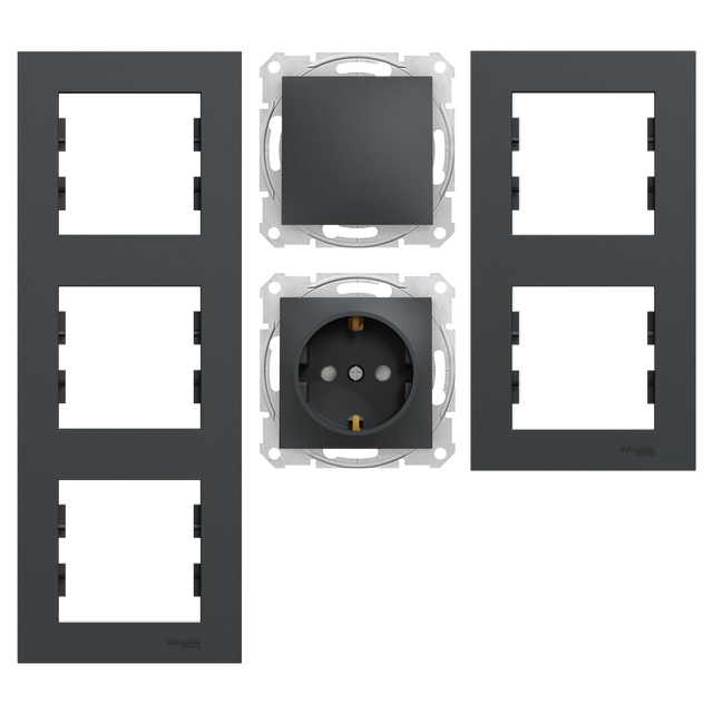 Pack reforma interruptores y enchufes para vivienda 3 habitaciones miluz negro