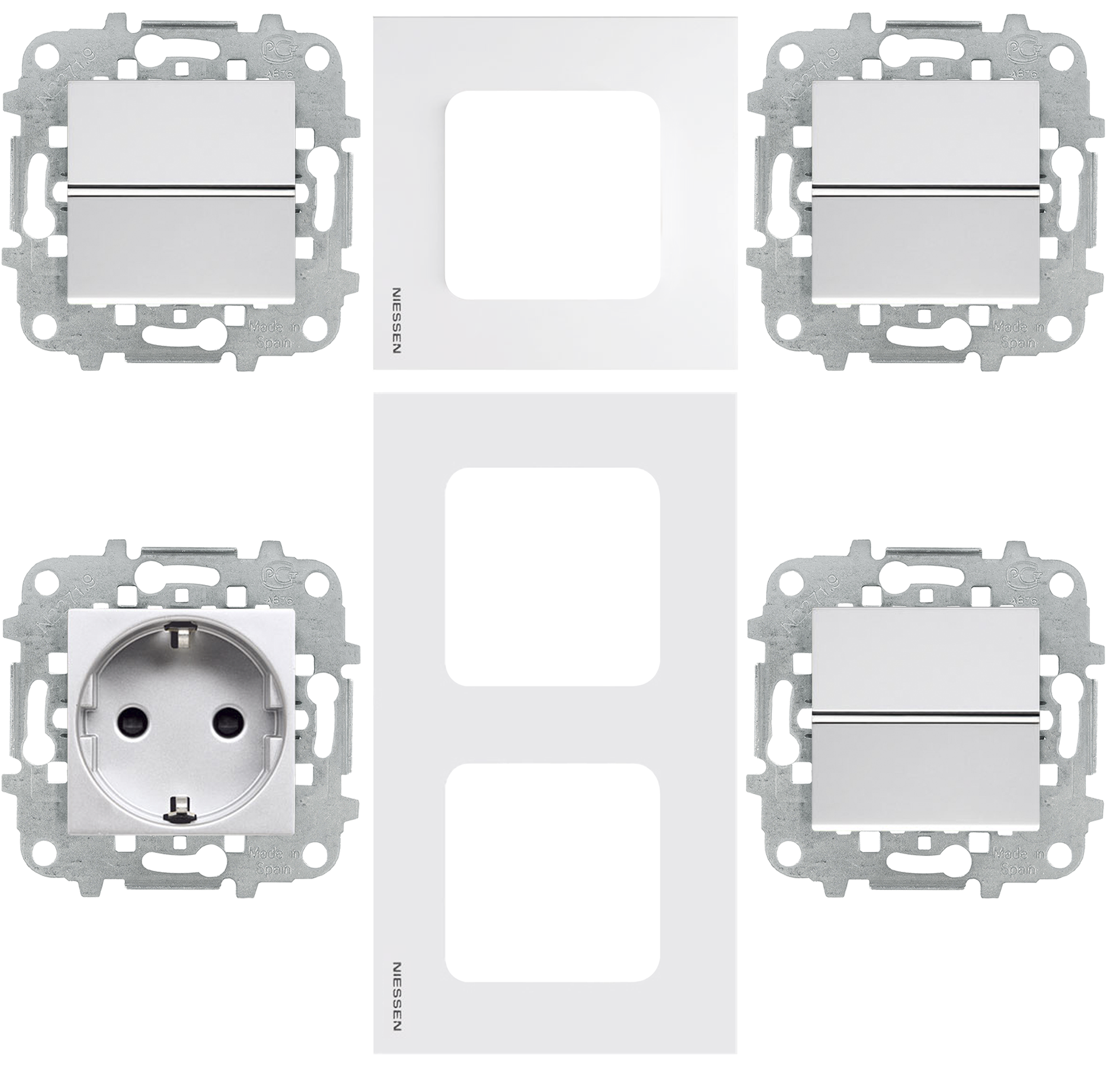 Pack reforma interruptores y enchufes para vivienda 2 habitaciones zenit blanco