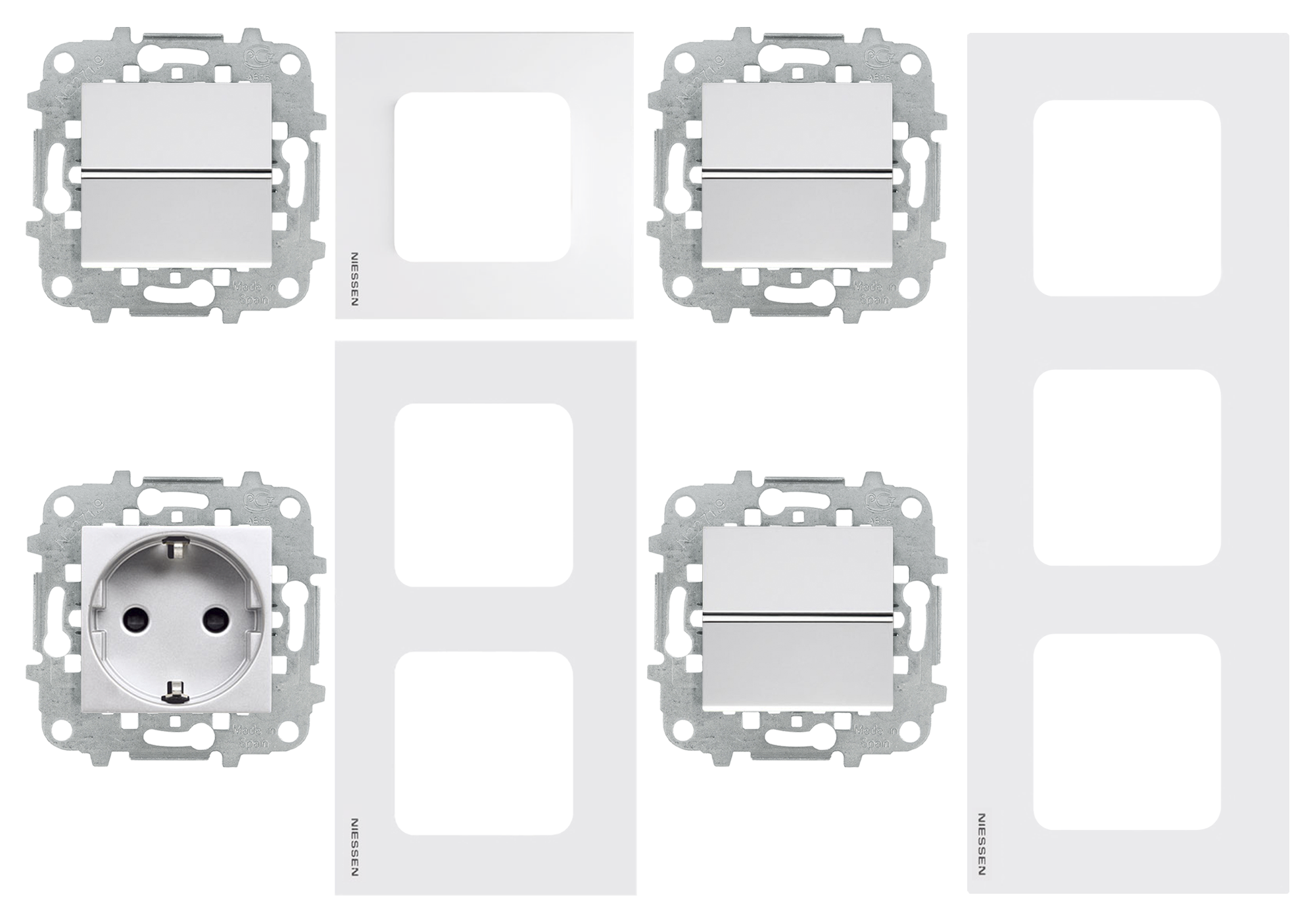 Pack reforma interruptores y enchufes para vivienda 3 habitaciones zenit blanco