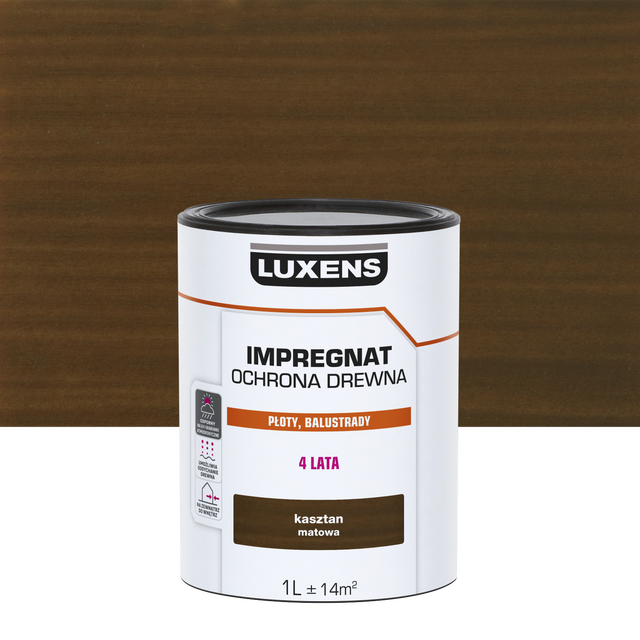 Impregnat do drewna dekoracyjny Kasztan mat 1 l Luxens