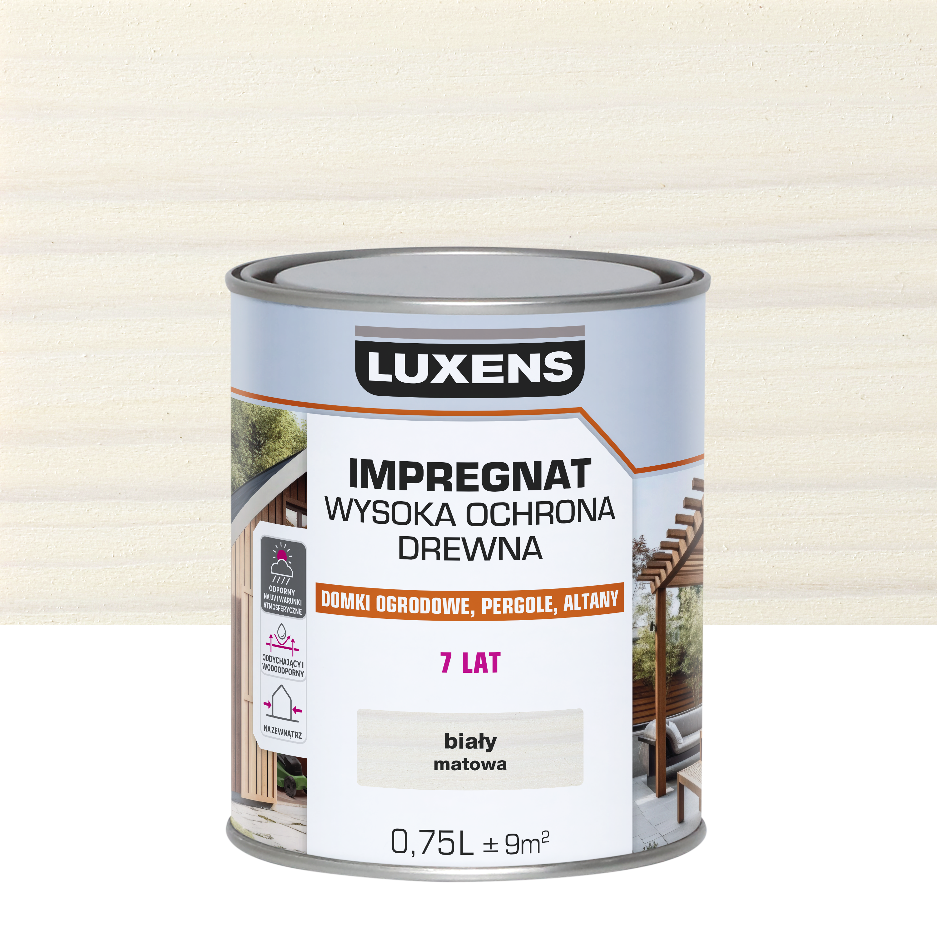 Impregnat do drewna Wysoka ochrona Biały mat 0.75 l Luxens