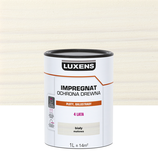 Impregnat do drewna dekoracyjny Biały mat 1 l Luxens