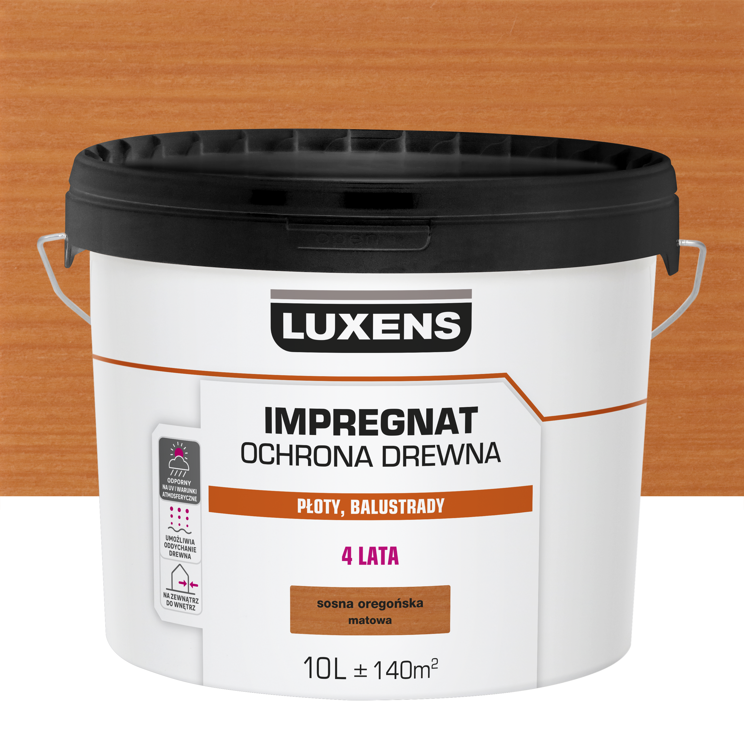 Impregnat do drewna dekoracyjny Sosna Oregońska mat 10 l Luxens
