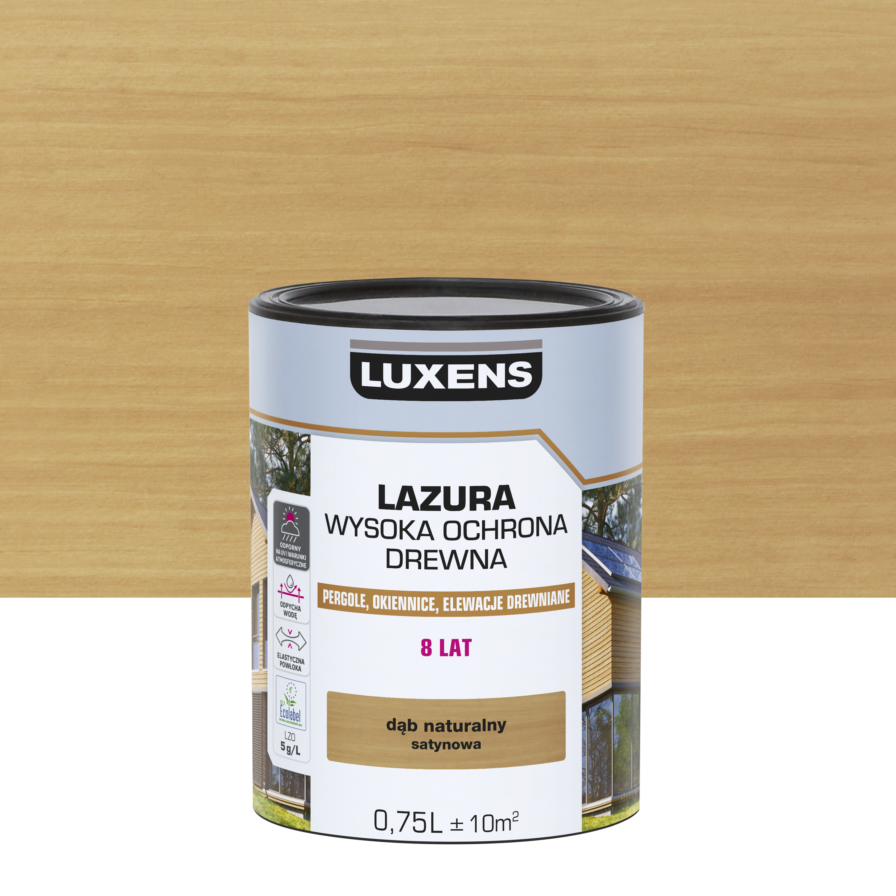 Lazura Wysoka ochrona Dąb naturalny satynowa 0.75 l Luxens