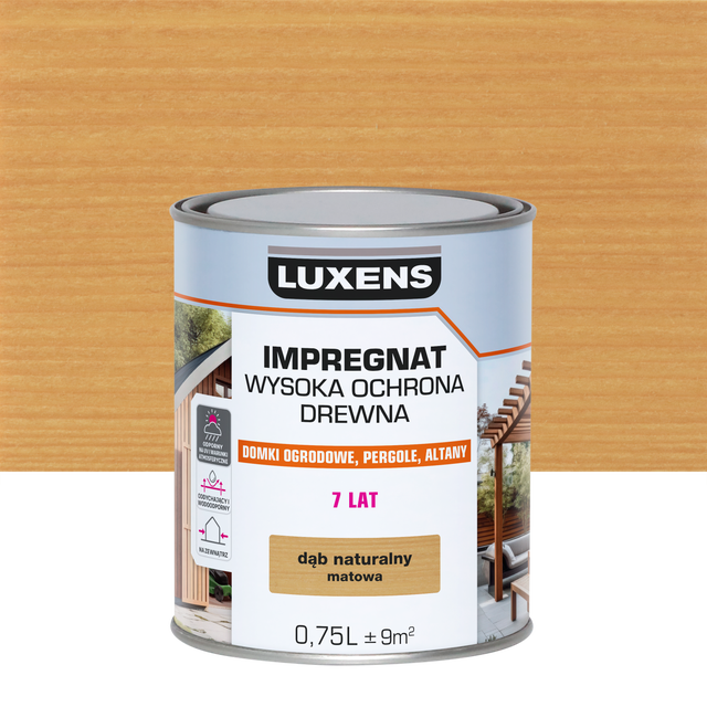 Impregnat do drewna Wysoka ochrona Dąb naturalny mat 0.75 l Luxens