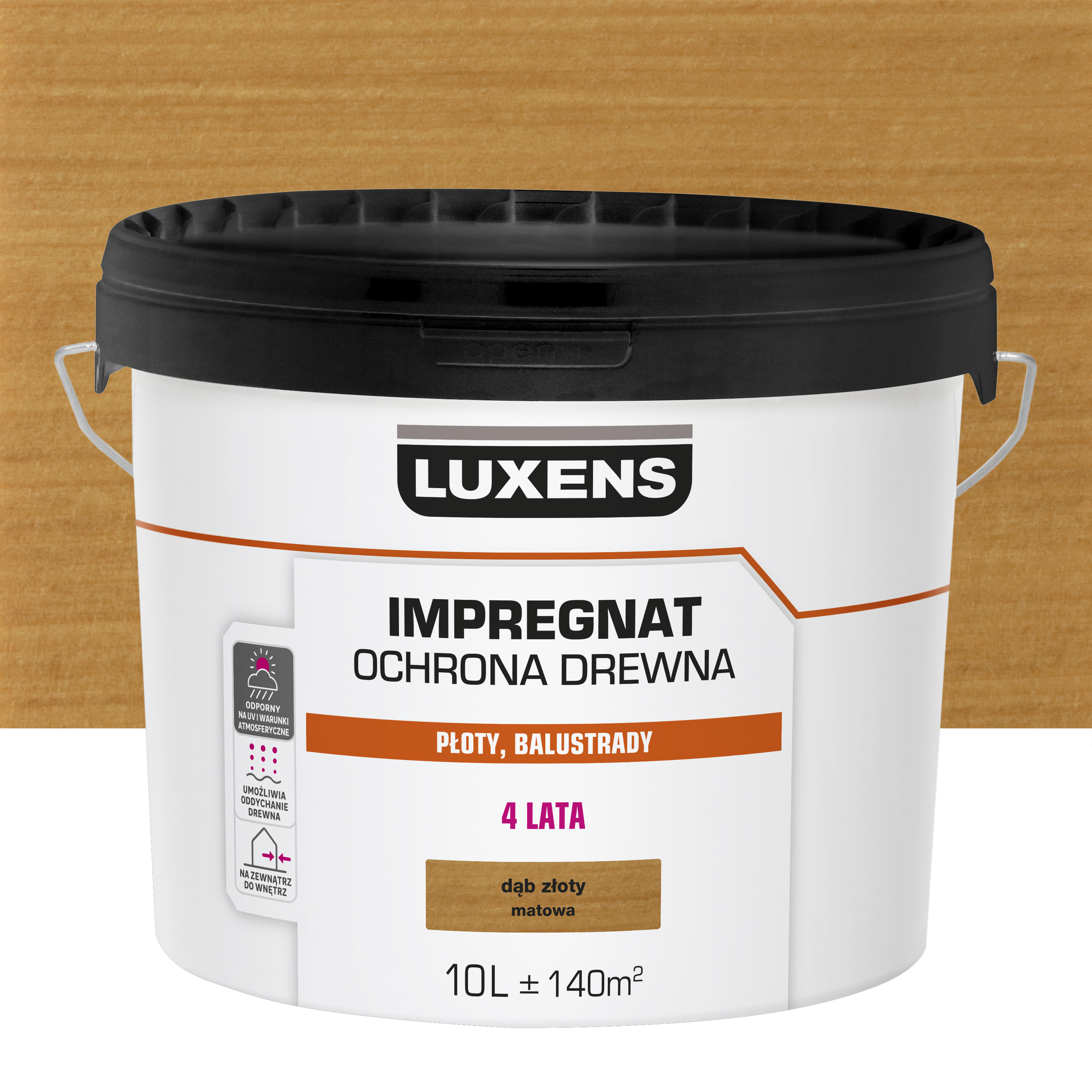 Impregnat do drewna Ochrona Dąb złocisty mat 10 l Luxens