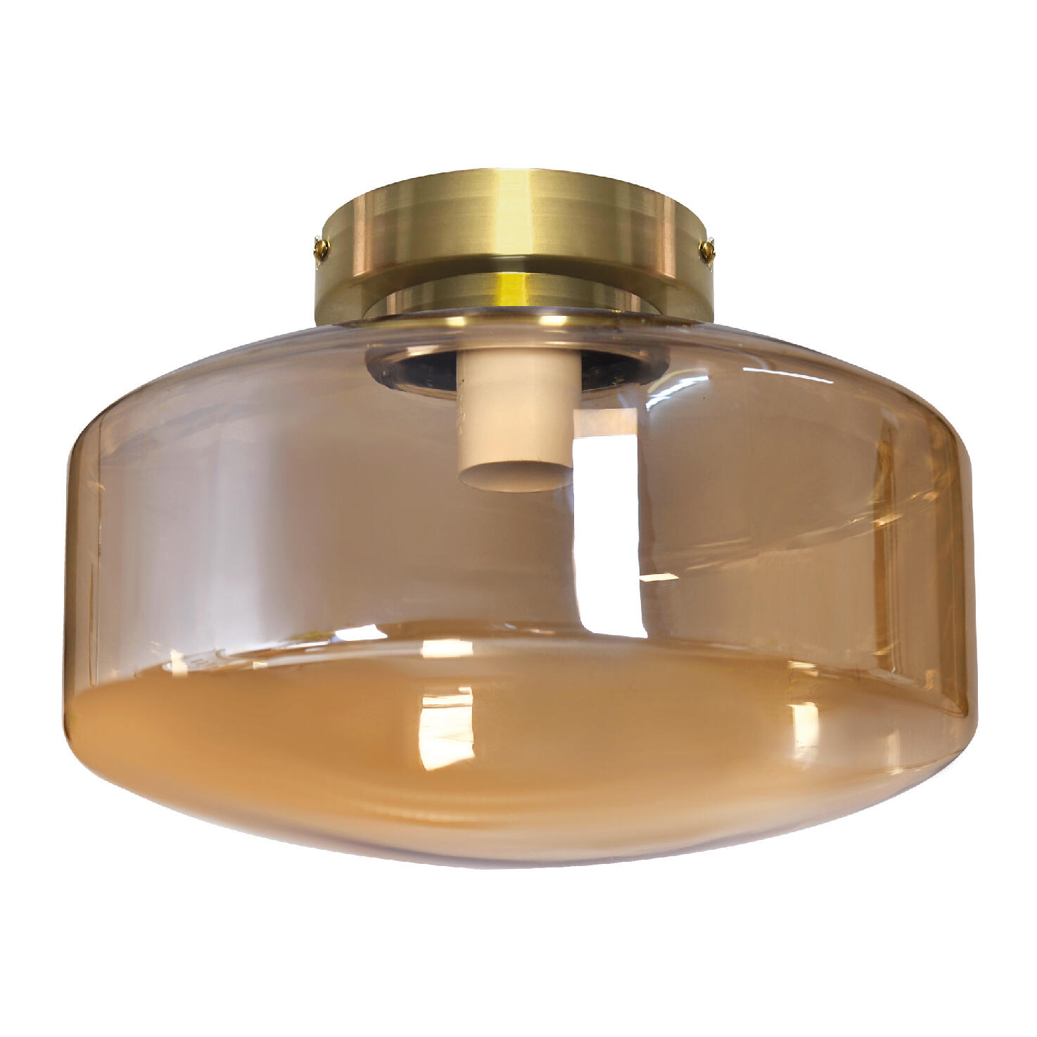 Plafón zarza e27 27 cm diámetro cristal ámbar