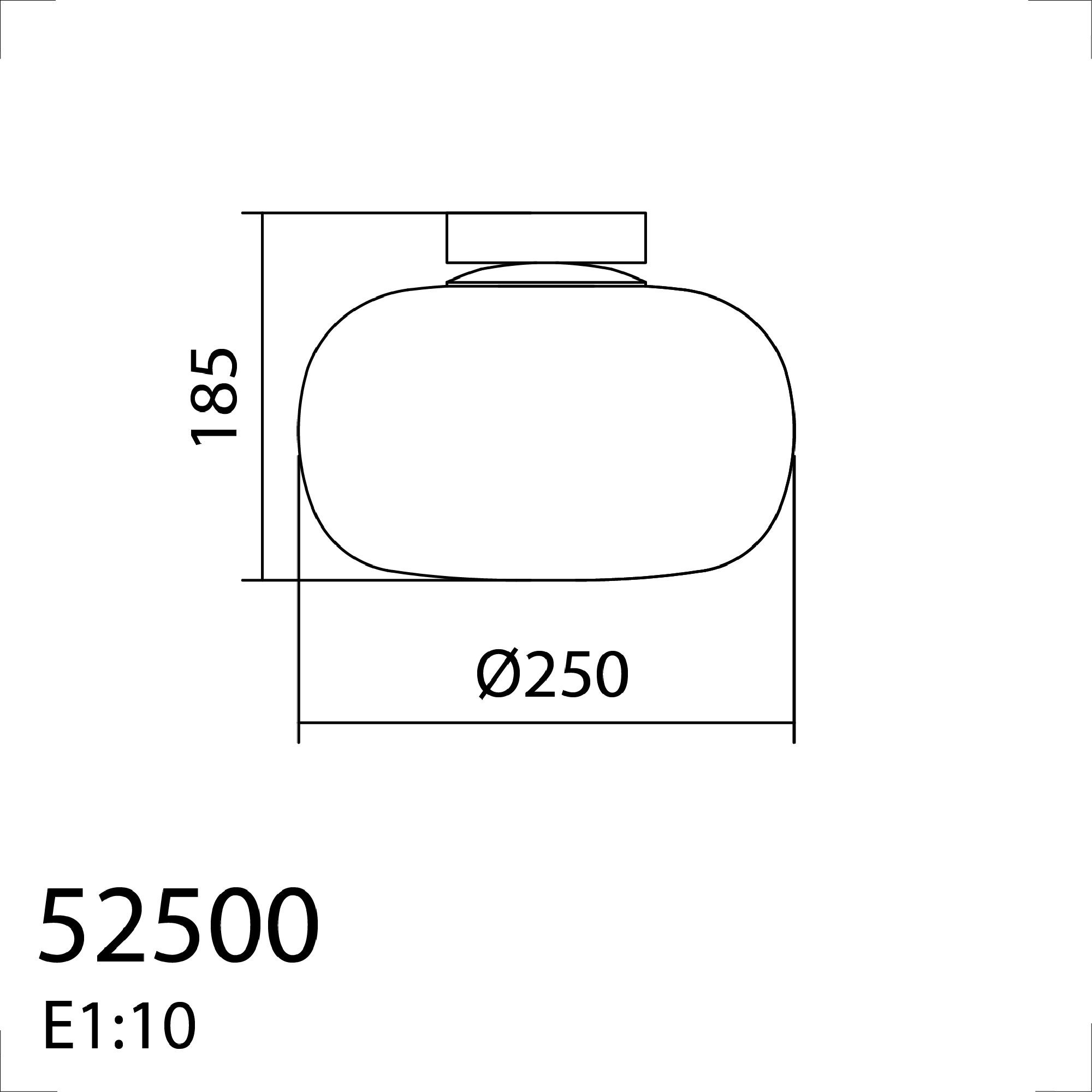 Plafón teide e27 ámbar 25 cm