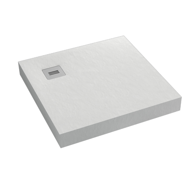 Brodzik kwadratowy Schedpol Integral 90 × 90 x 12 cm biały kamień