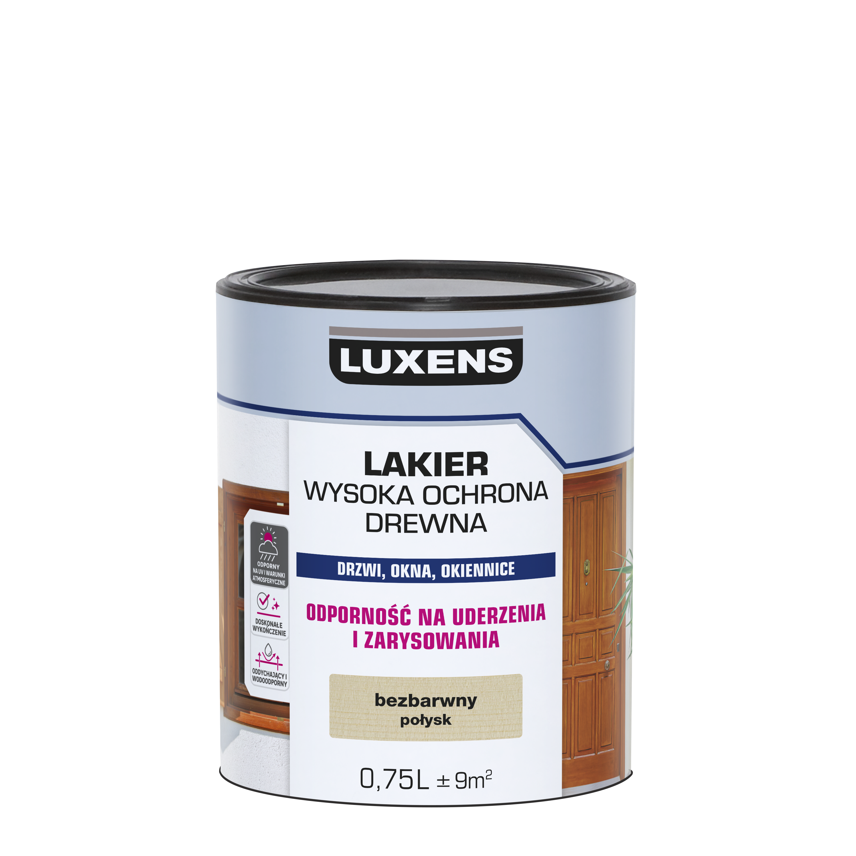 Lakier do drewna Wysoka ochrona drewna 0.75 l połysk Luxens