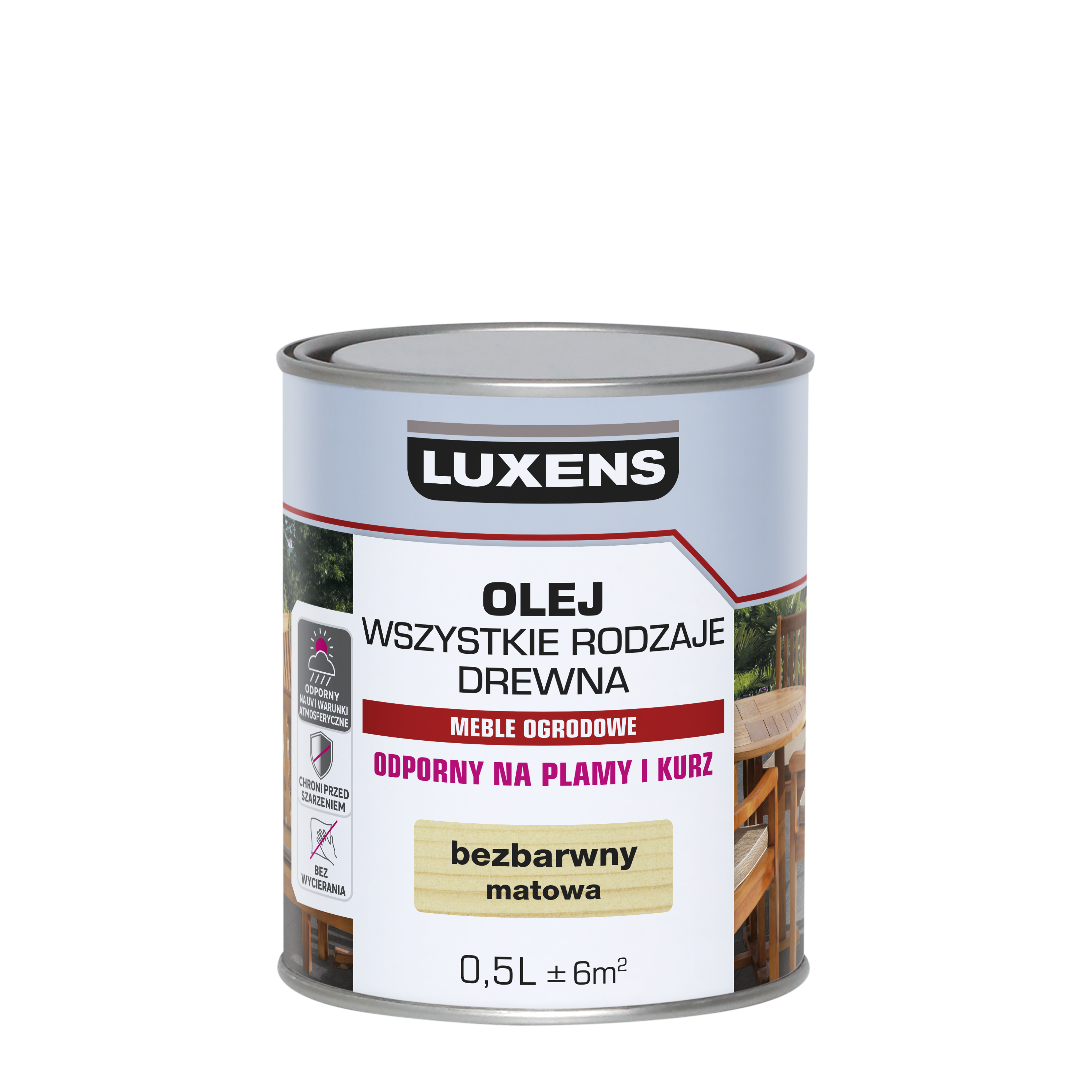 Olej do mebli ogrodowych bezbarwny 0.5 l Luxens