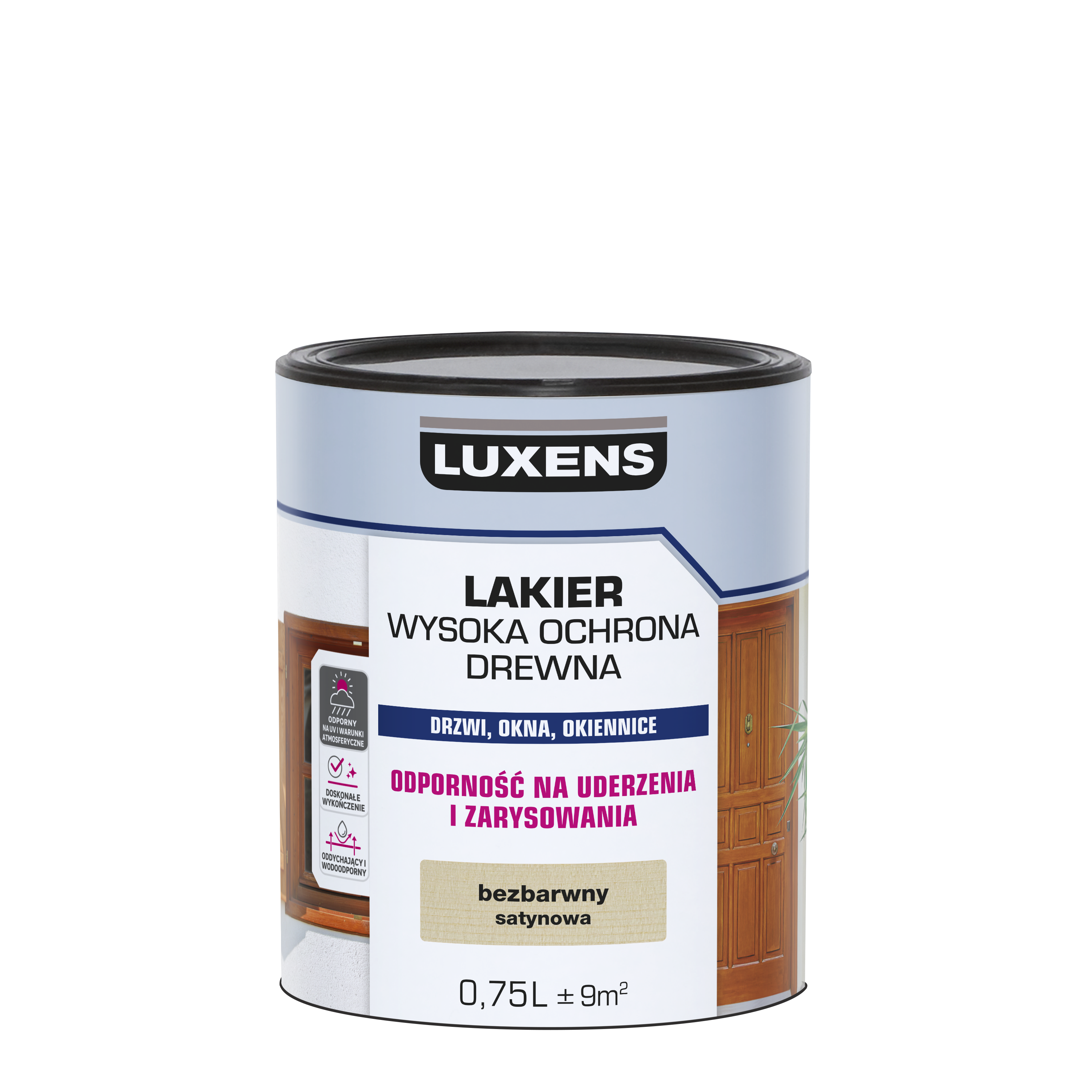 Lakier do drewna Wysoka ochrona drewna 0.75 l satynowy Luxens