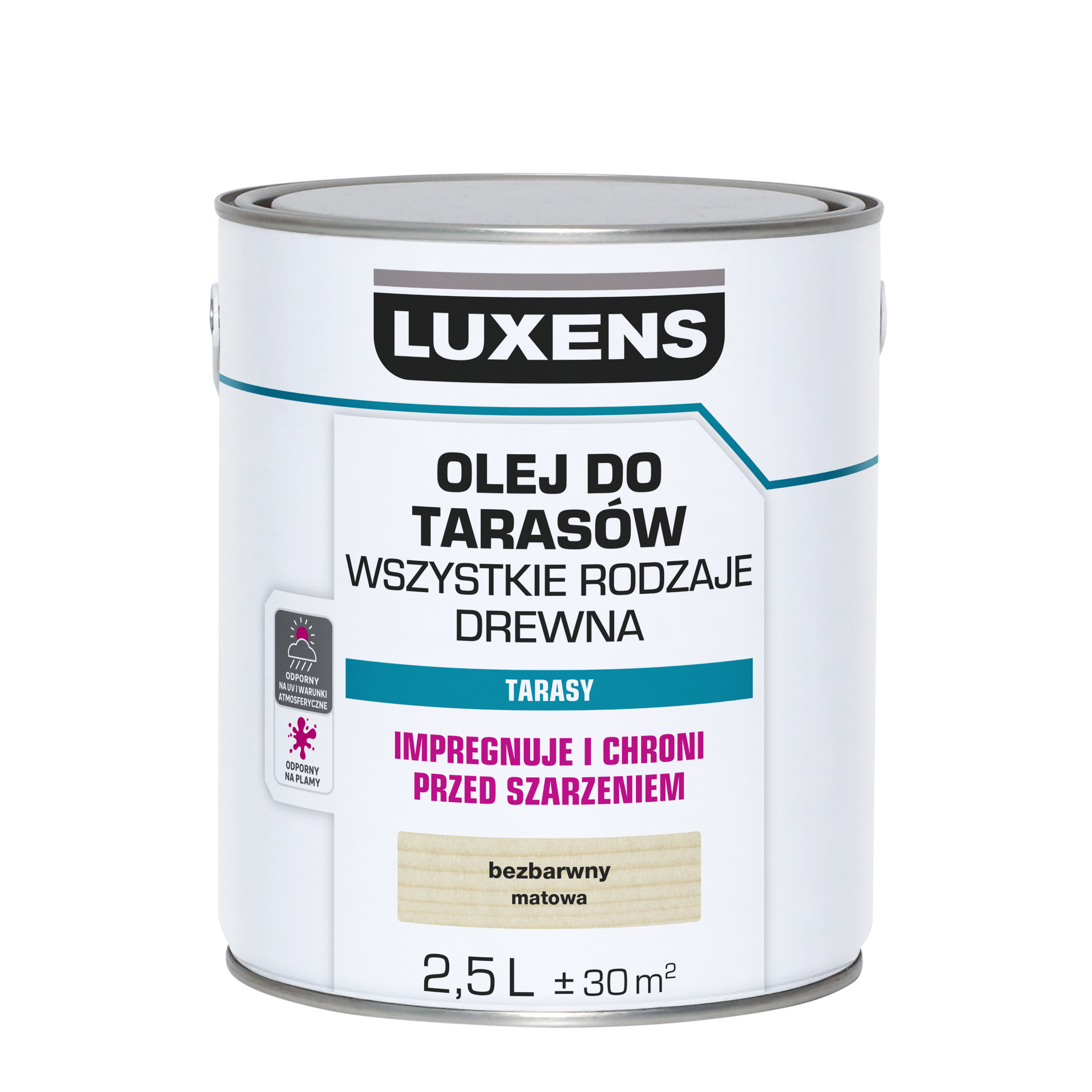 Olej do mebli ogrodowych bezbarwny 2.5 l Luxens