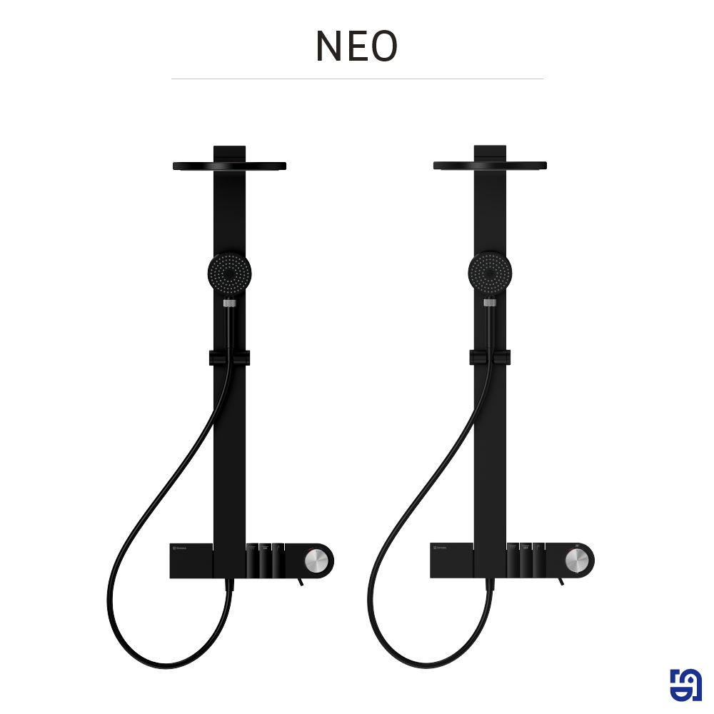 Colonne de douche mécanique, SENSEA Neo , Noir - 2