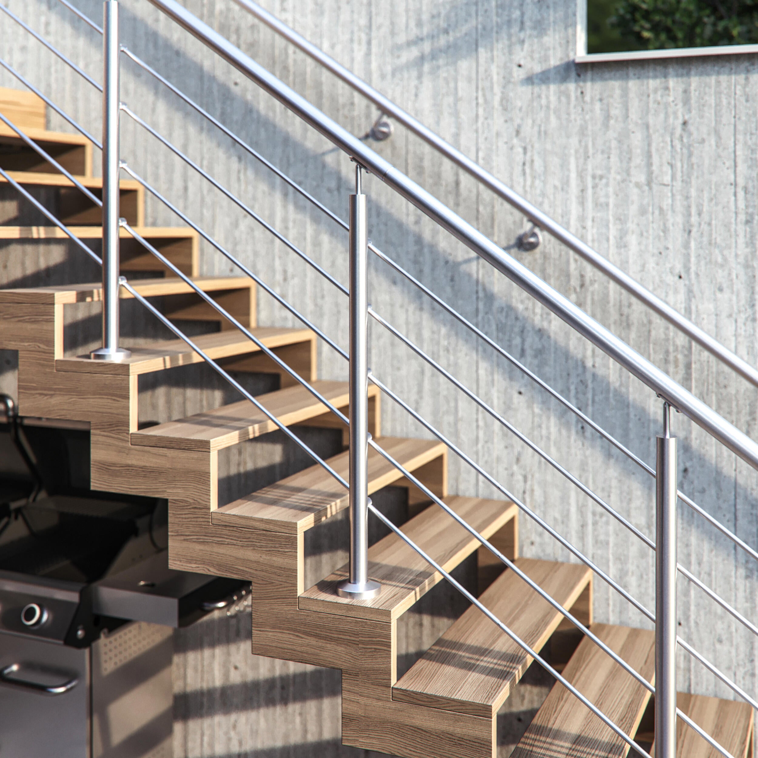 Balaustra in kit ARTENS in inox e inox 304 grigio L 200 cm - 8