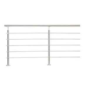 Garde-corps Inox gris 2m pose à plat, Noxi ARTENS, en kit