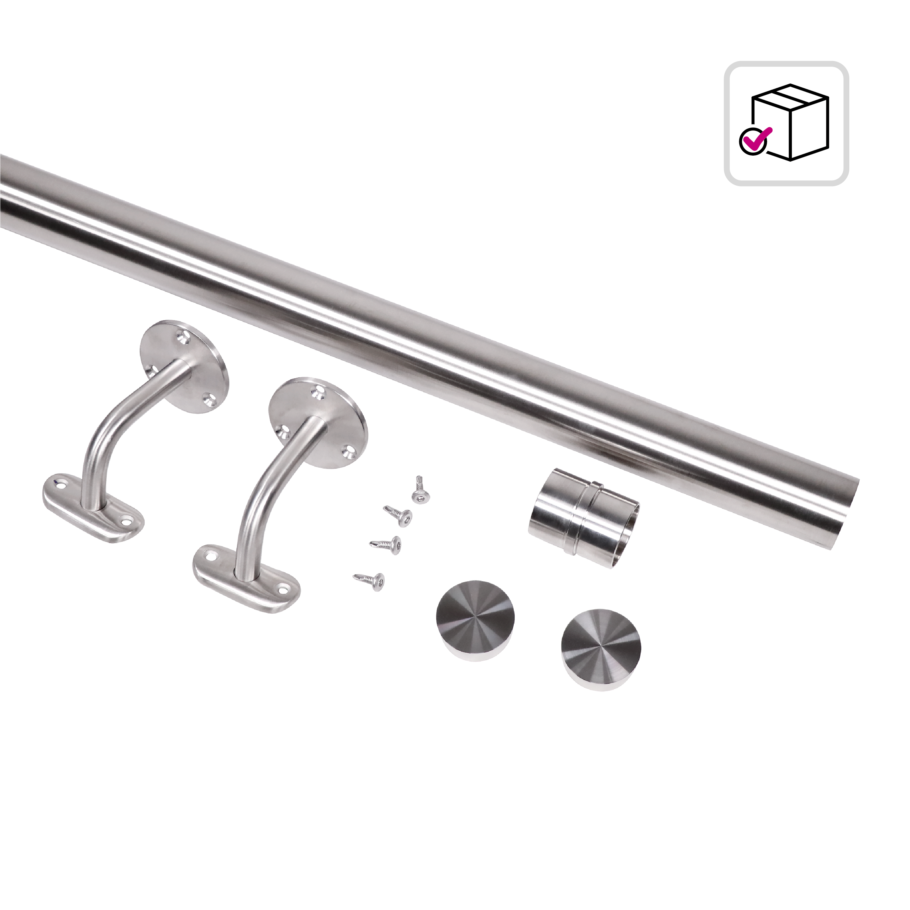Kit de corrimão 2M + 2 suportes Artens de inox - 4