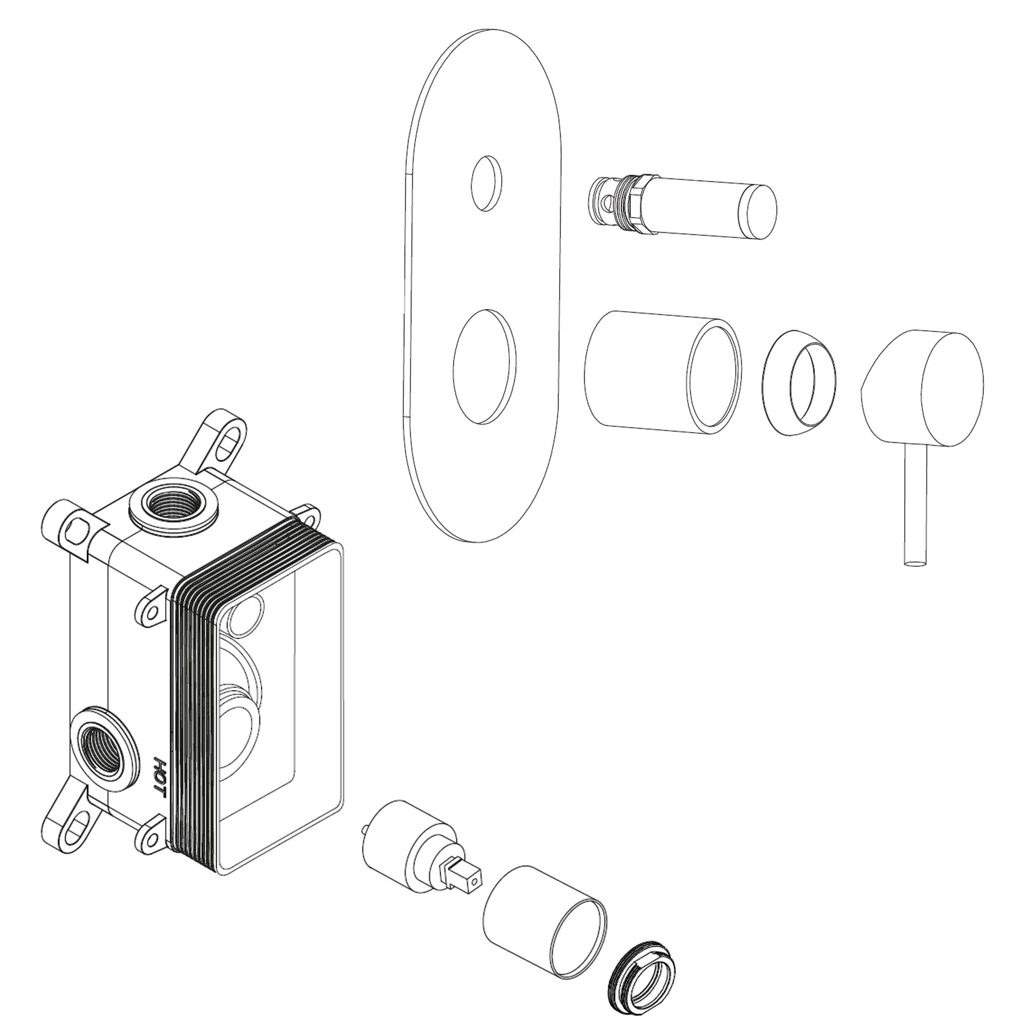 Rubinetto per doccia getto laminare cristallino ad incasso monocomando Loop nero lucido SANYCCES - 4