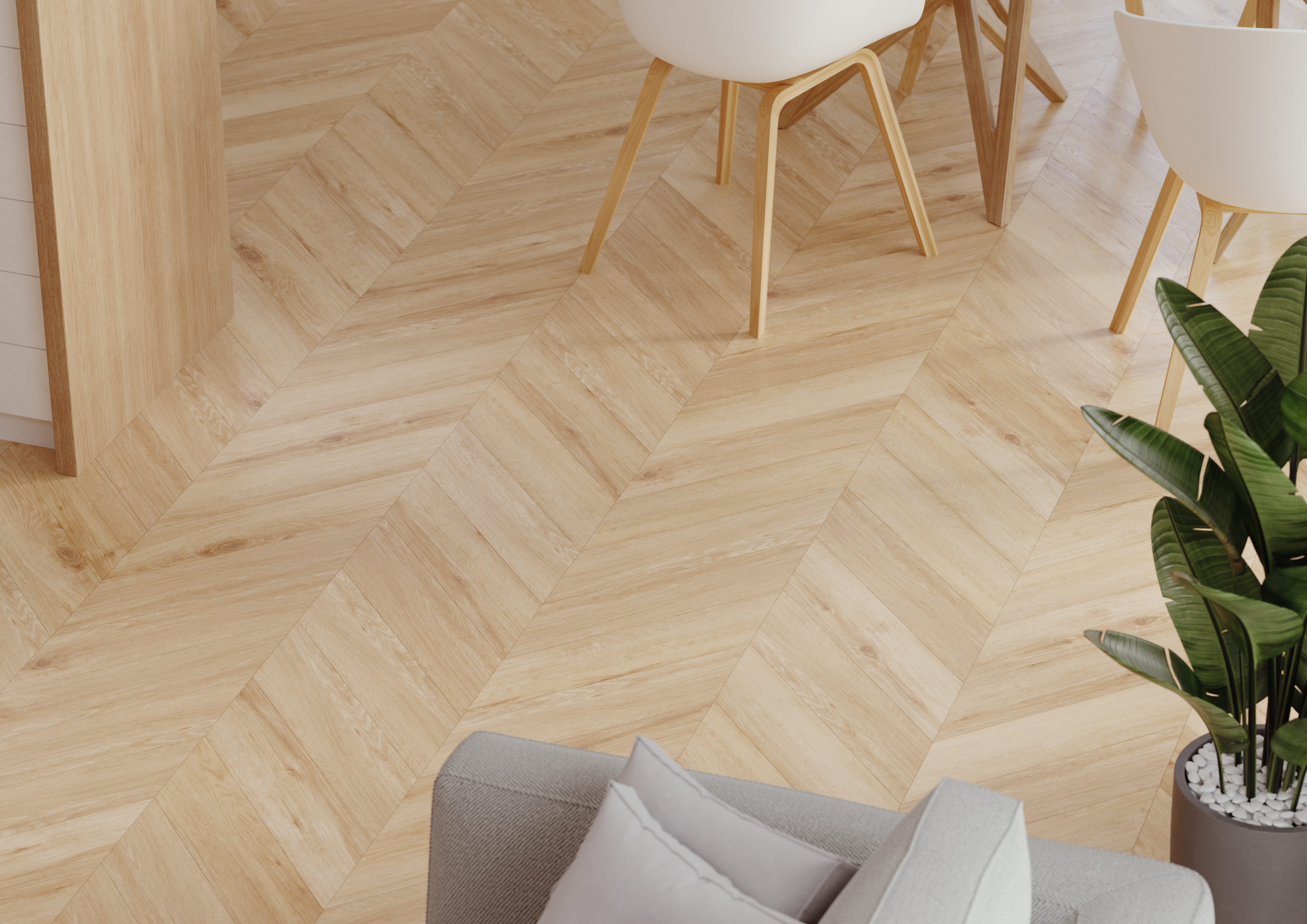 Panele winylowe SPC jodełka Floornity Forte Dąb Stanwick naturalne drewno - 6