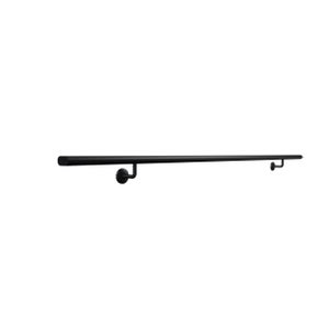 Main courante aluminium noir 2m + 2 supports, Alya ARTENS, en kit