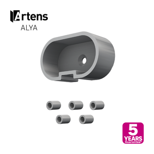 Support mural de départ pour balustrade aluminium gris, Alya ARTENS