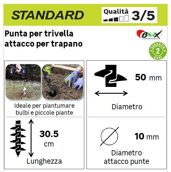 Punta per trivella 50 mm - 3