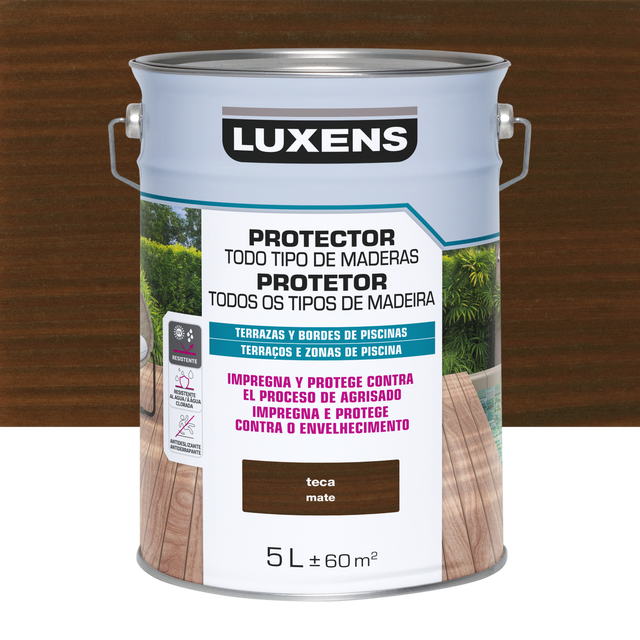 Protetor de deck madeira Luxens 5L mate teca