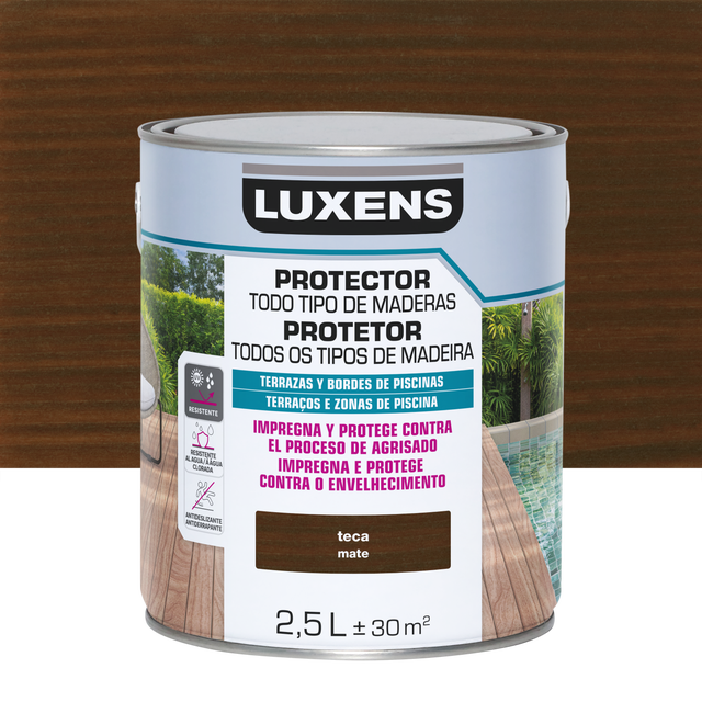Protetor de deck madeira Luxens mate 2,5L teca