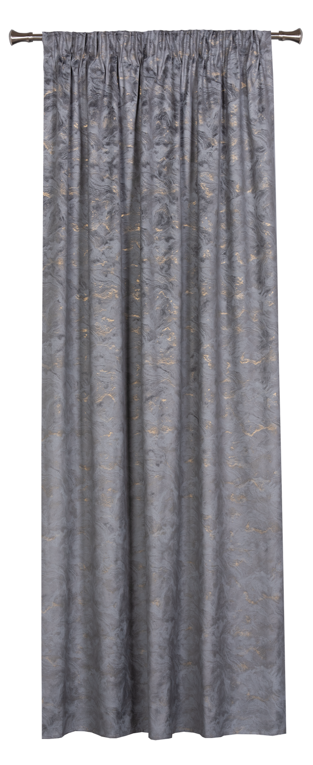 Zasłona Marble szara 140 x 280 cm na taśmie