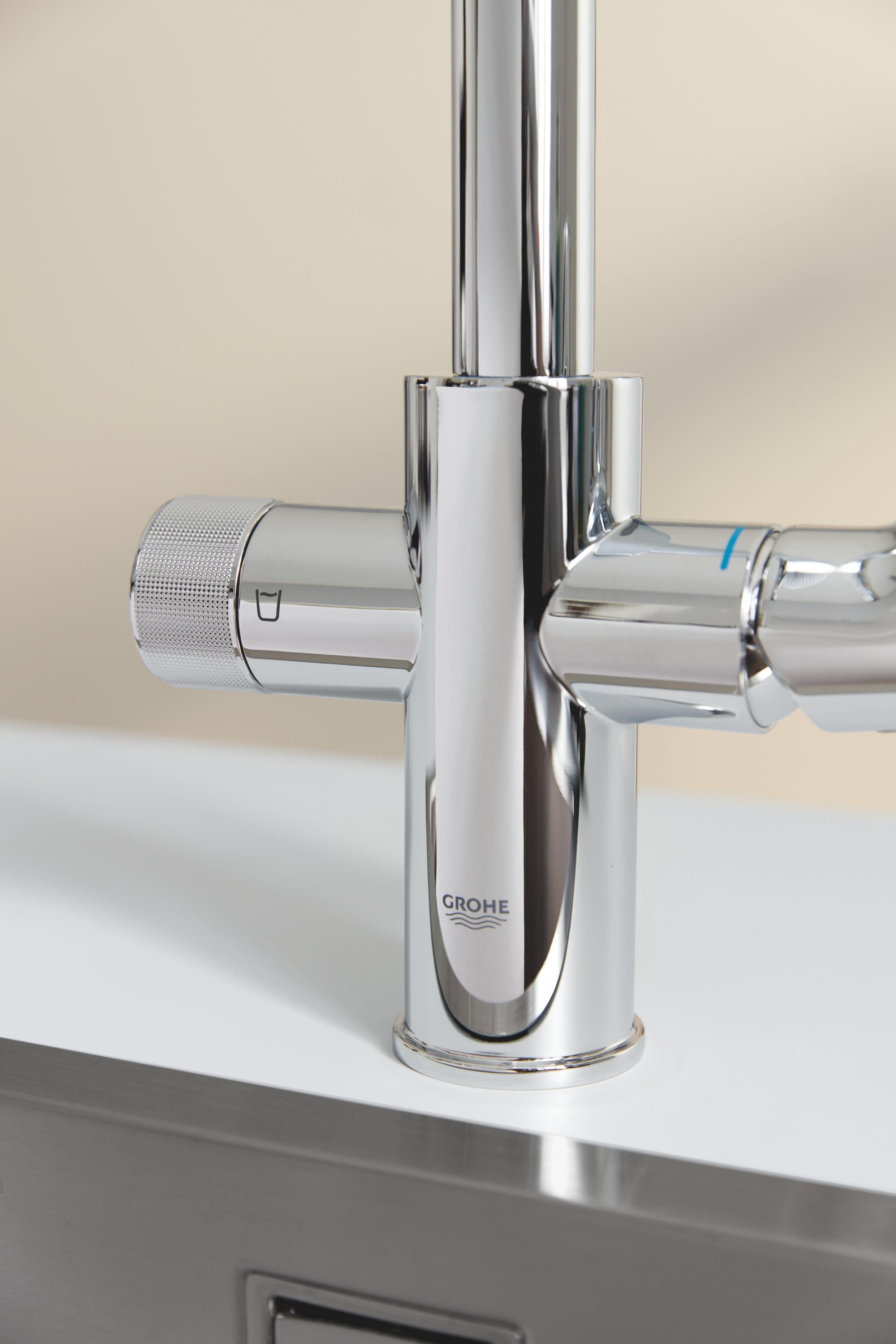 Rubinetto da cucina con doccetta a l BLUE PURE MINTA argento cromato lucido GROHE - 8