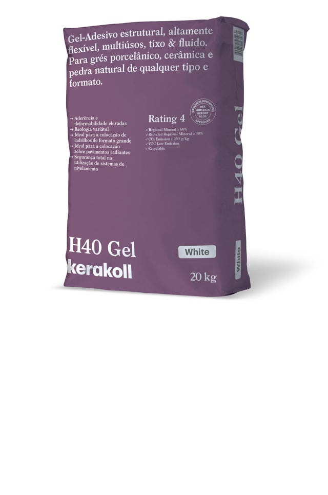 CIMENTO COLA H40 GEL ADESIVO FLEXÍVEL C2TES1 KERAKOLL 20KG BRANCO