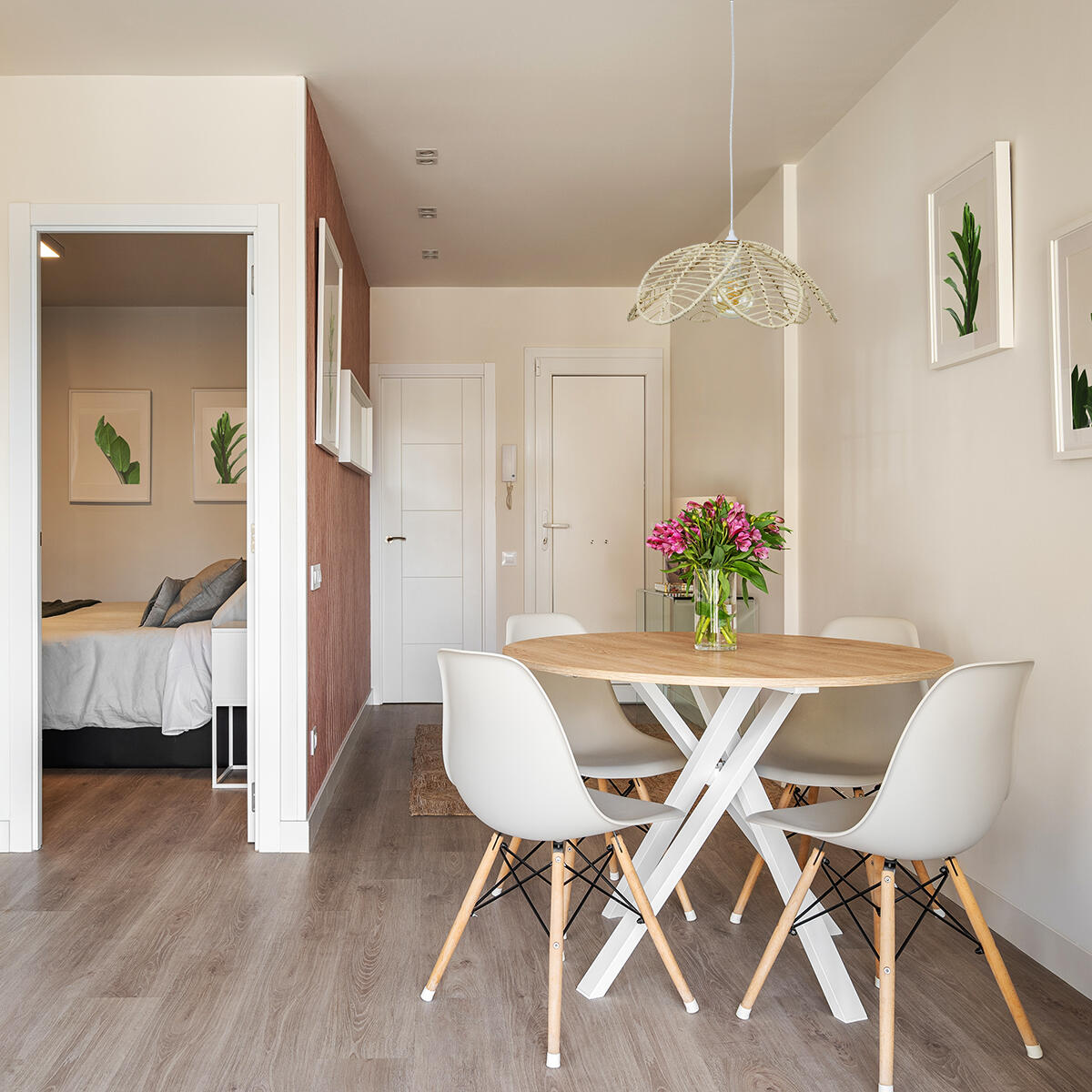 Suspension Ilys rotin, beige, Diam.45 cm, E27 - 2