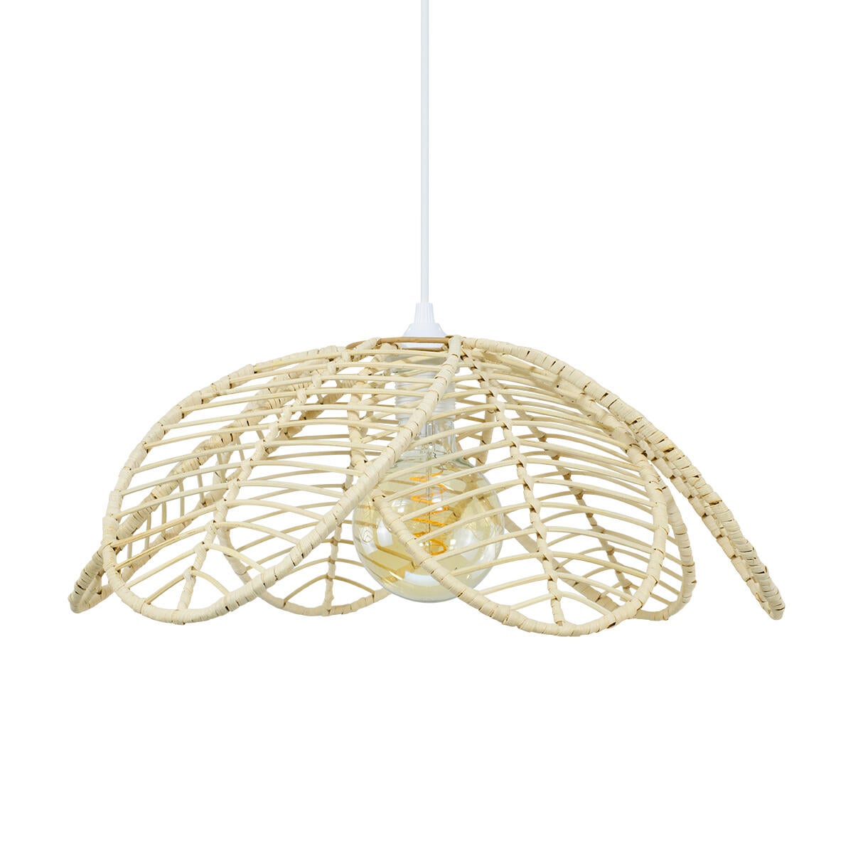 Suspension Ilys rotin, beige, Diam.45 cm, E27 - 3
