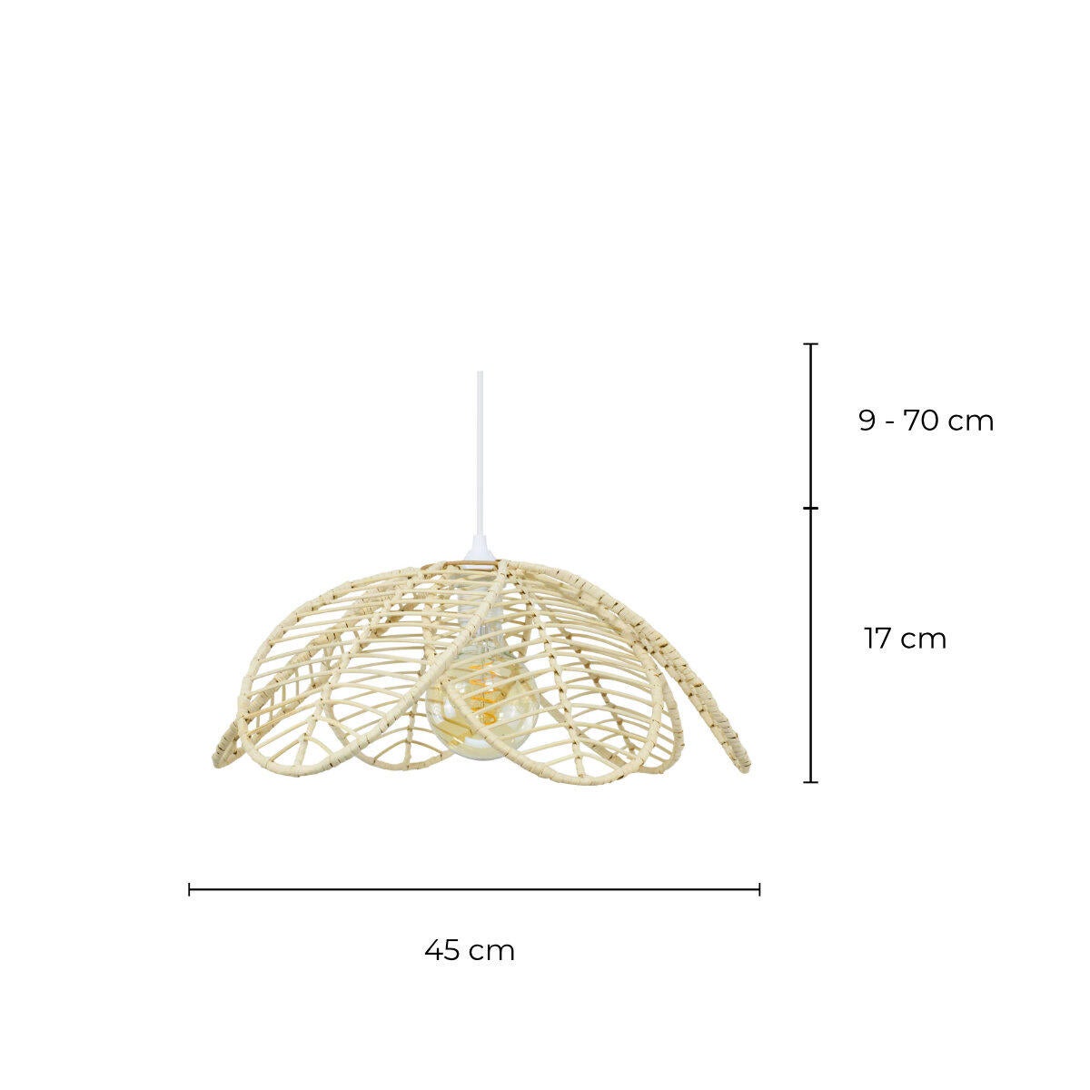 Suspension Ilys rotin, beige, Diam.45 cm, E27 - 6
