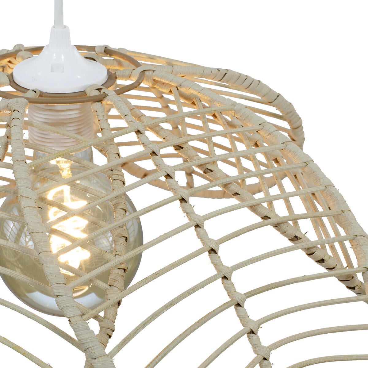 Suspension Ilys rotin, beige, Diam.45 cm, E27 - 5